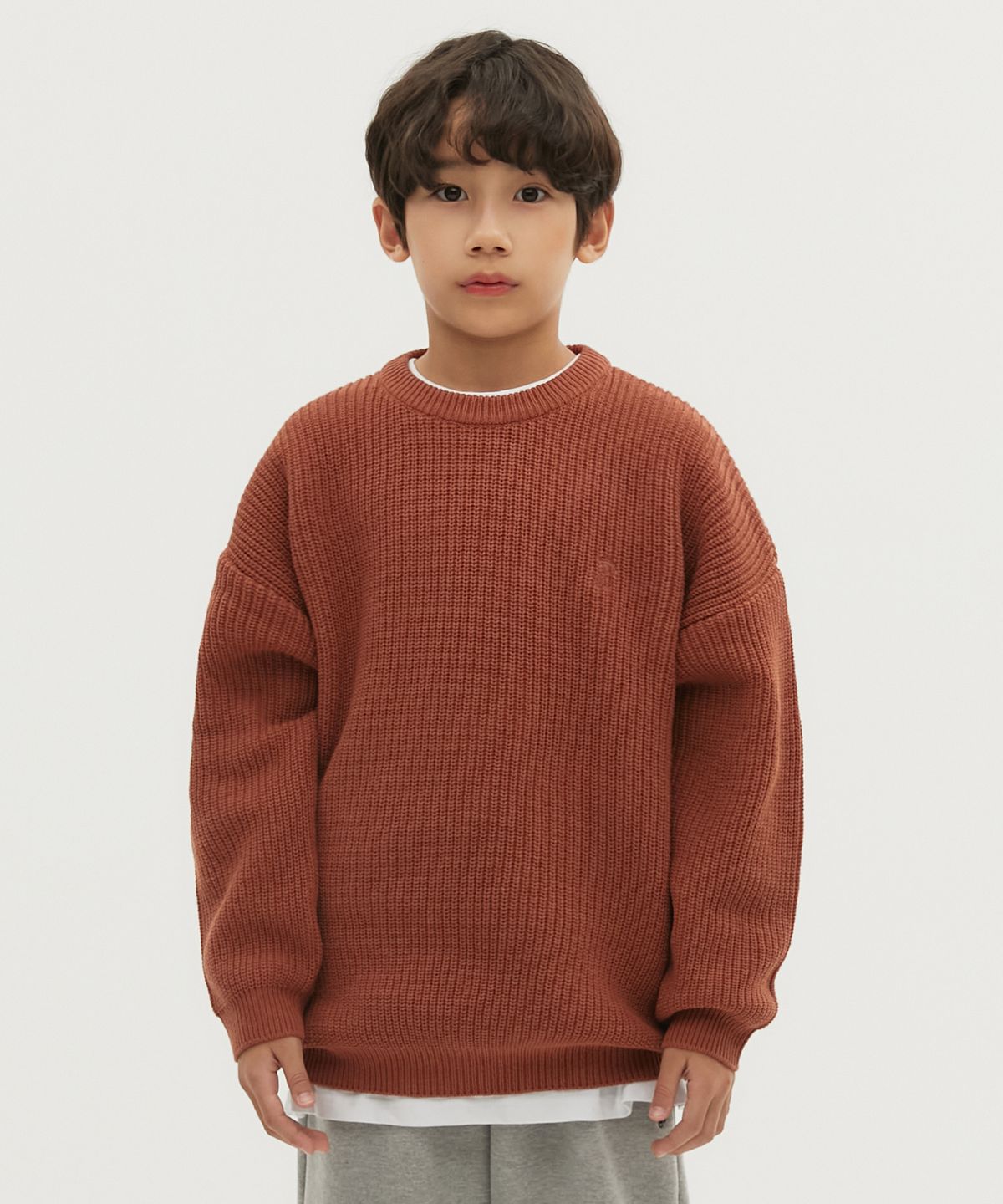 테이크이지 키즈(TAKEASY KIDS) 워셔블 크루넥 오버니트(캐럿)