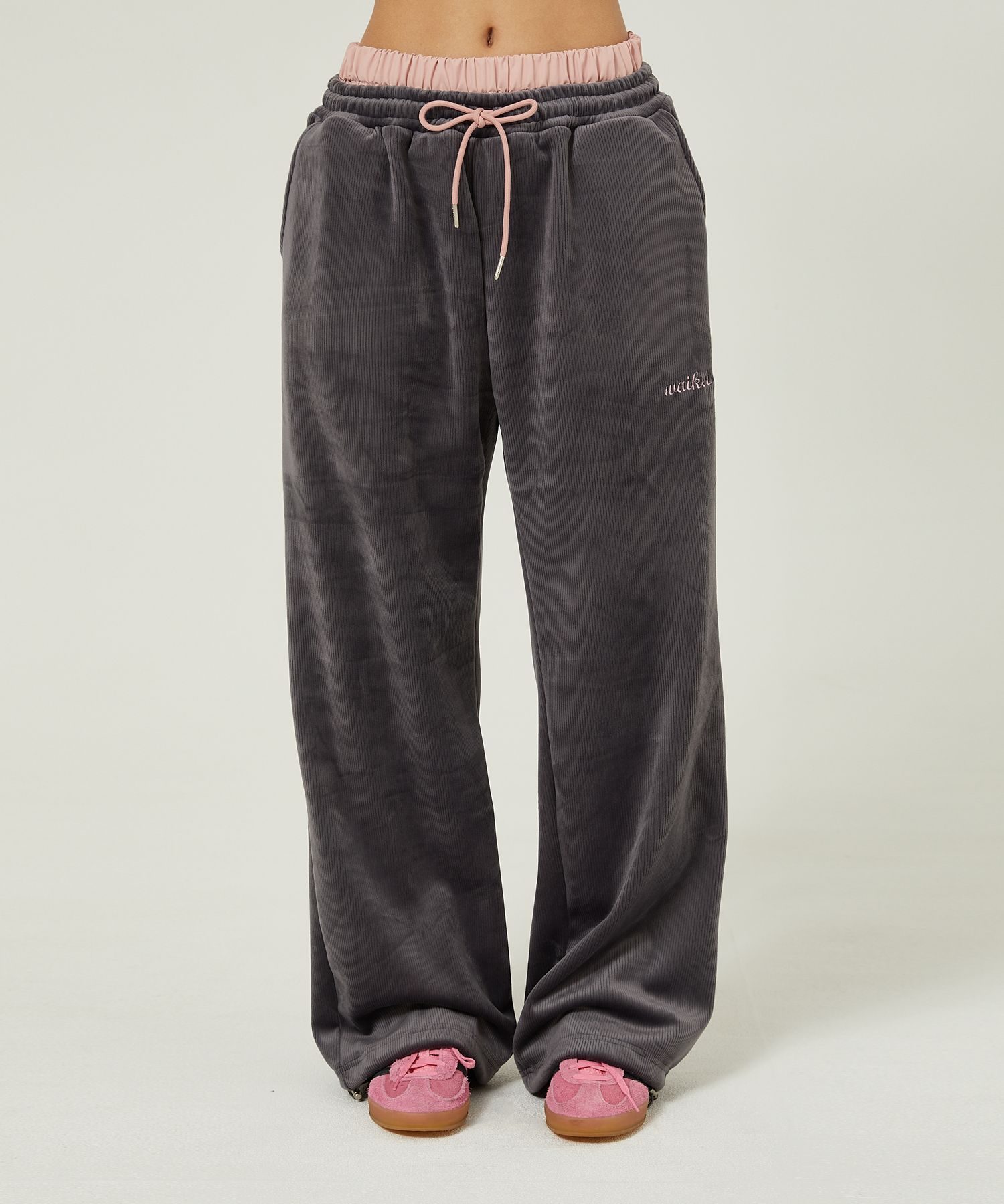 MUSINSA | WAI KEI Double Corduroy Banding Pants Charcoal