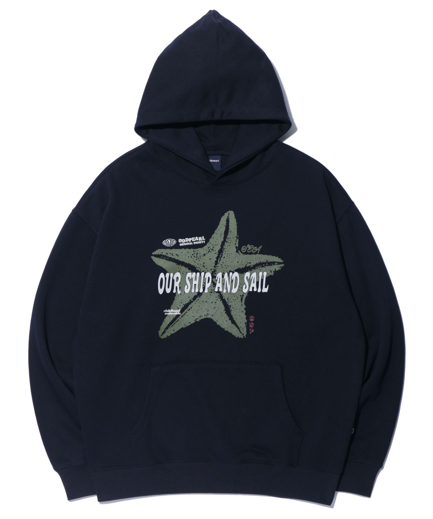MUSINSA公式 | ODDPEARL starfish hoodie(navy)