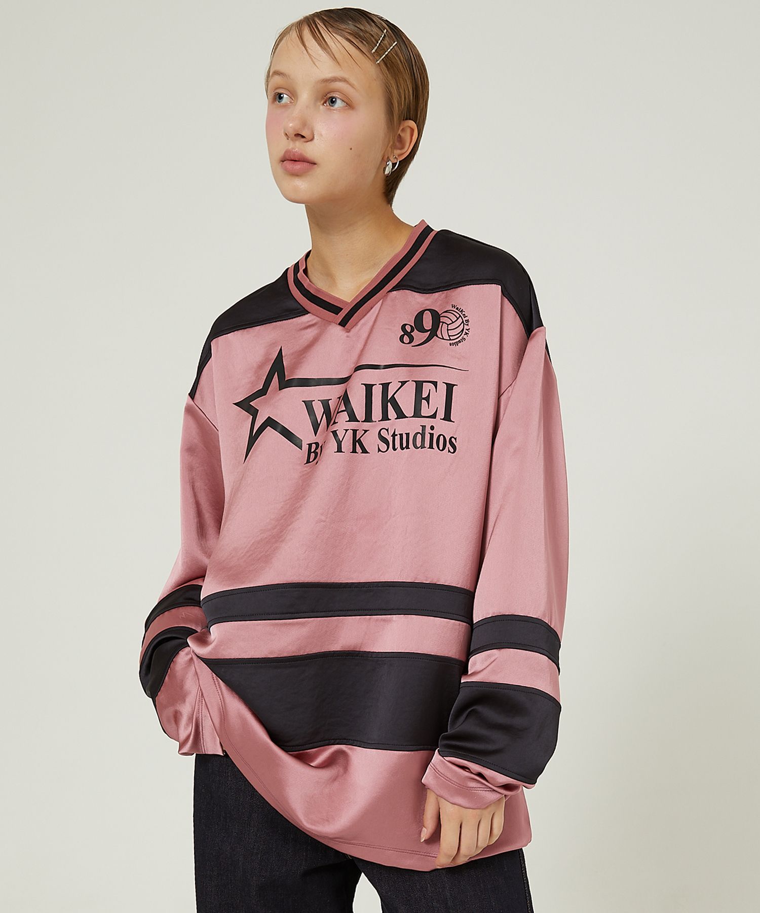 海外ブランド通販 公式サイト KEI WAI | MUSINSA Sports Pink T-Shirt Sleeve Long V-Neck トップス