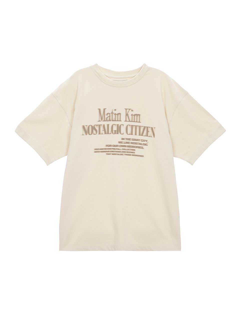 MUSINSA | MATIN KIM MATIN NOSTALGIC LETTERING TOP IN BEIGE