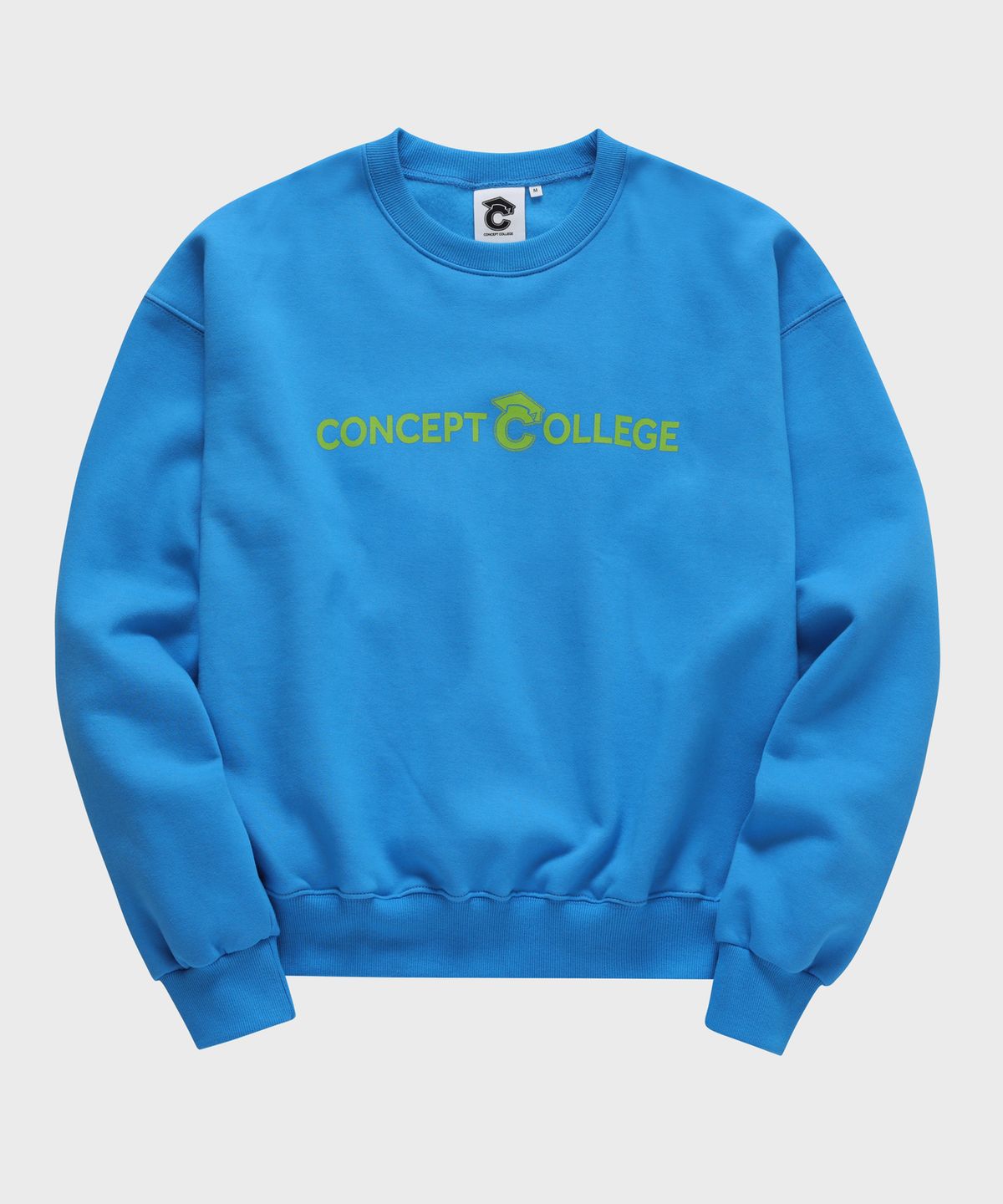 컨셉트컬리지(CONCEPTCOLLEGE) 베이직 라인 로고 블루 스웨트 셔츠 [남녀공용]