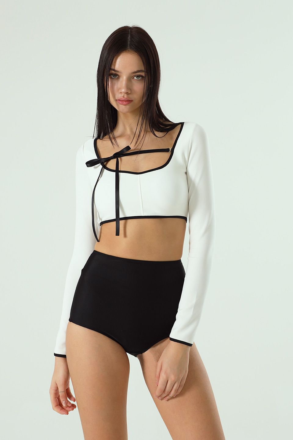 ビキニ VINAJ Ribbon line classic bikini bra top 4BFK143 Ribbon Line Classic Bikini Bra Top (Black) - VINAJ | 60