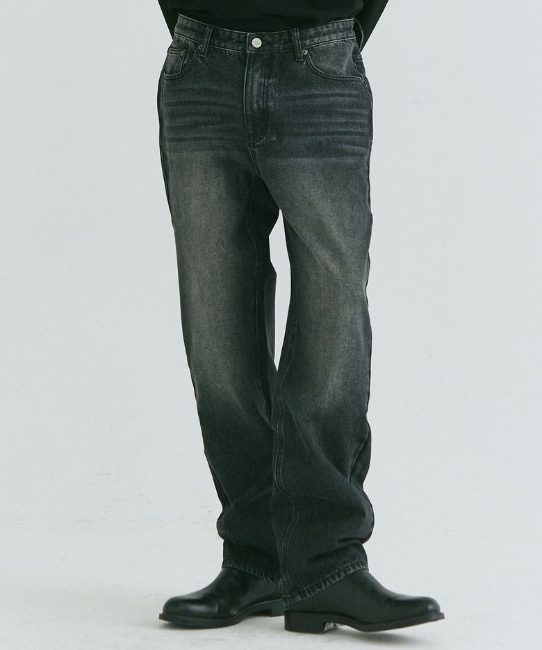 CAT BRUSH SEMI WIDE WARM DENIM [BLACK]