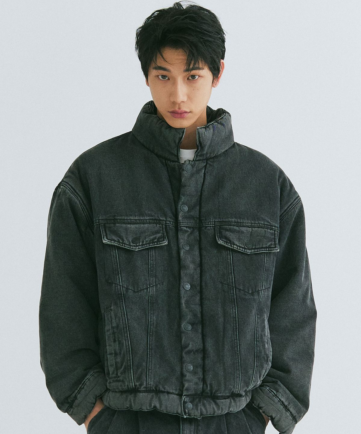 필드워커(FIELDWORKER) PADDED DENIM JUMPER [BLACK]