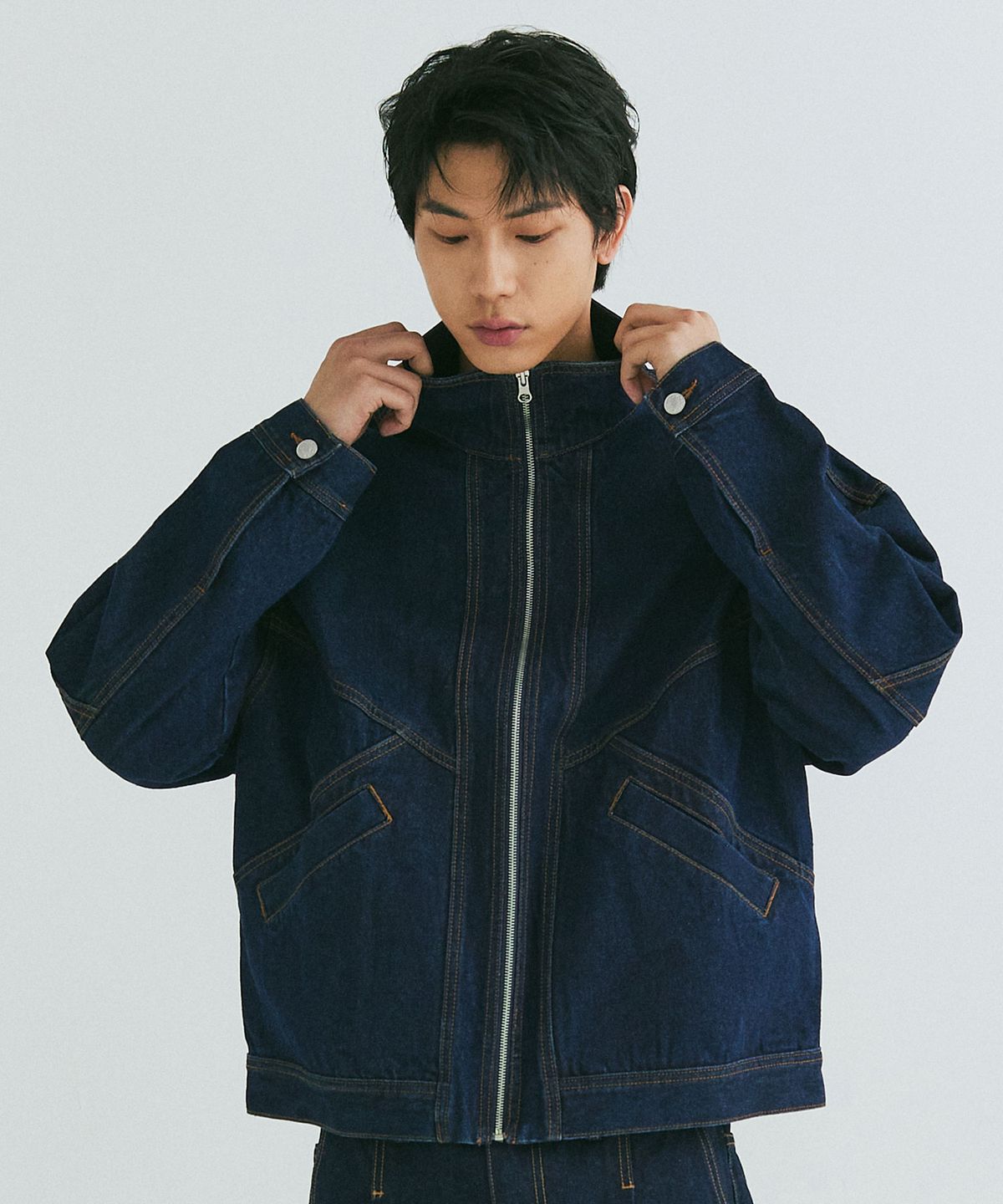 필드워커(FIELDWORKER) HIGH-NECK DENIM JACKET [INDIGO BLUE]