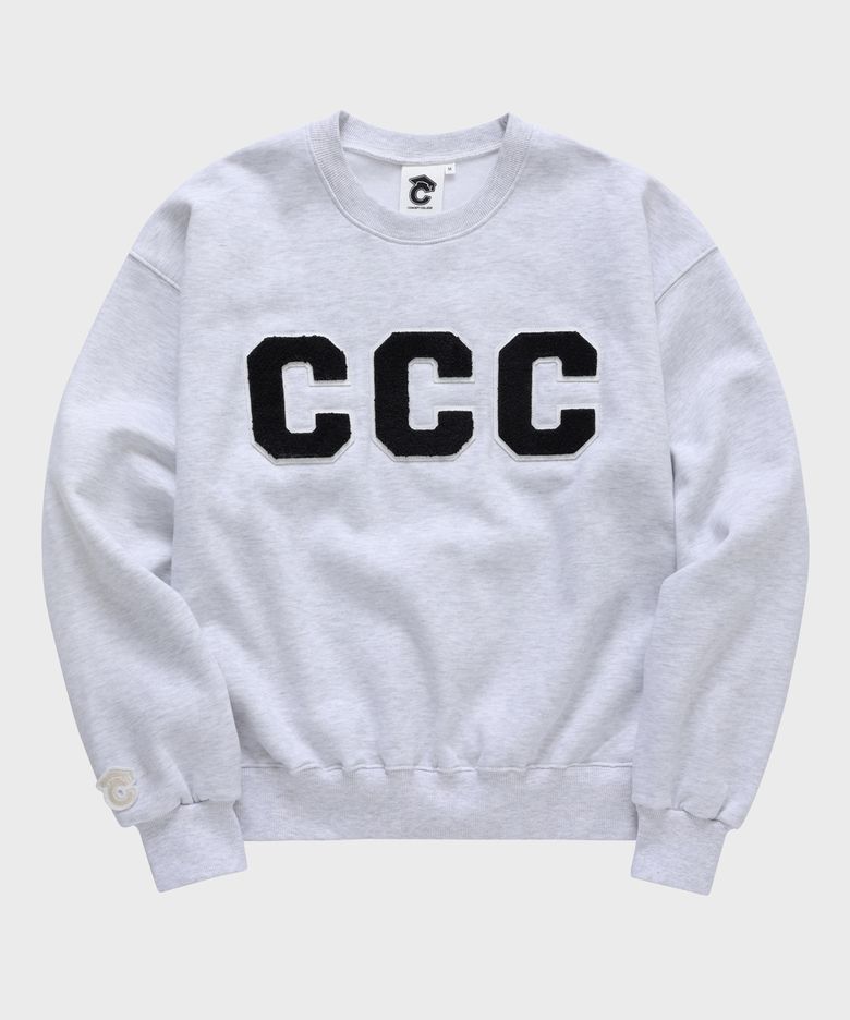 CCC 블랙 패치 에쉬그레이 스웨트셔츠 [남녀공용]