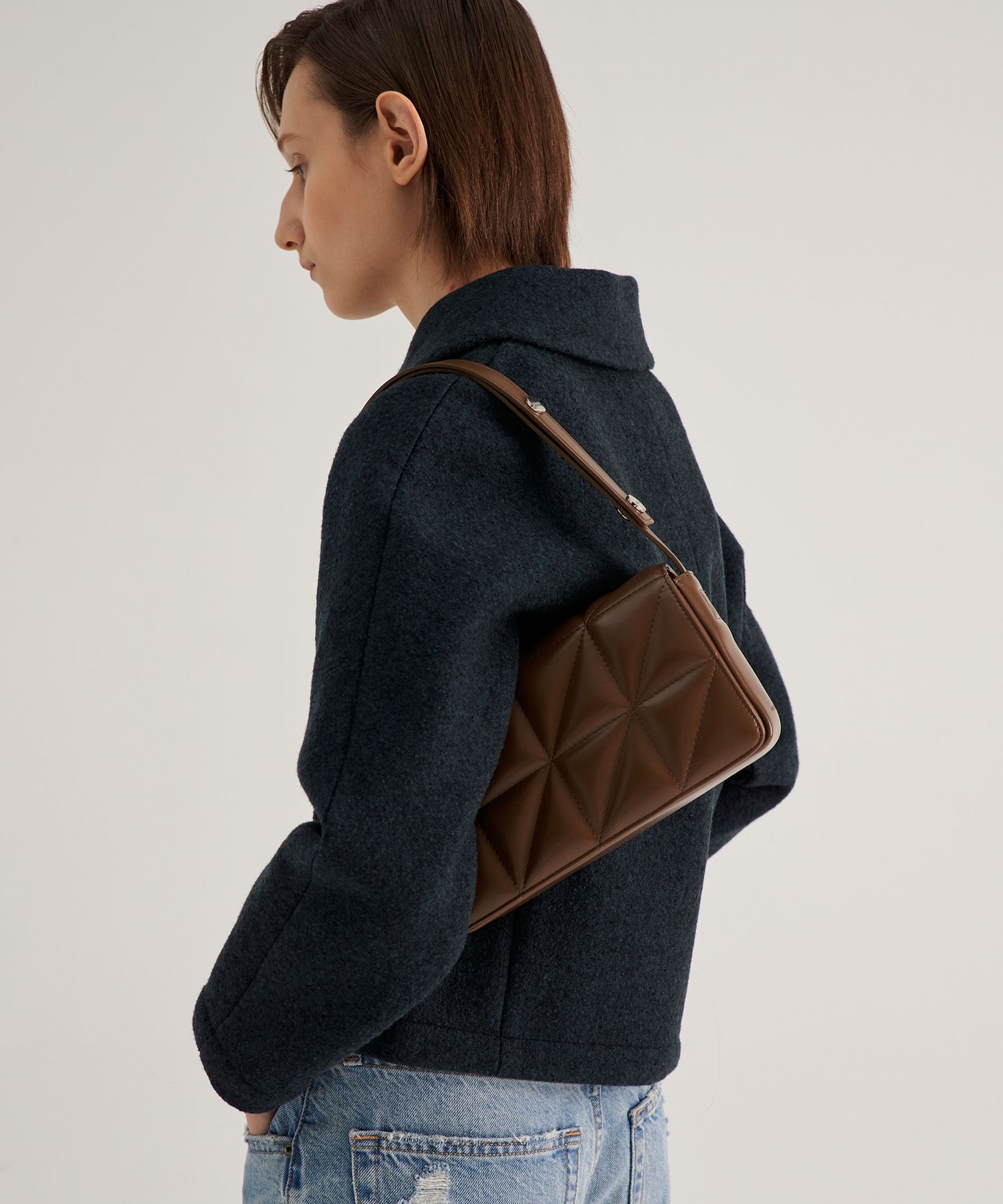 ★MUNIER★ QUILTED FLAP BAG_2COLORS MUSINSA | MUNIER Quilted Flap Bag - Brown