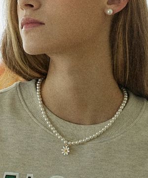 데이지 펄 네크리스 - 골드