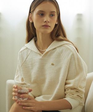 세일러 트위드 스웻셔츠 - 아이보리