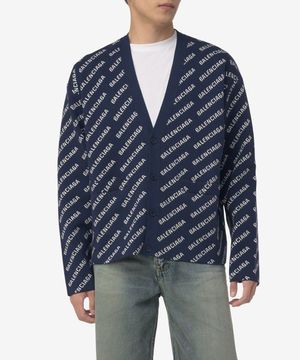 올오버 로고 코튼 가디건 - 블루 / 736248T32338502