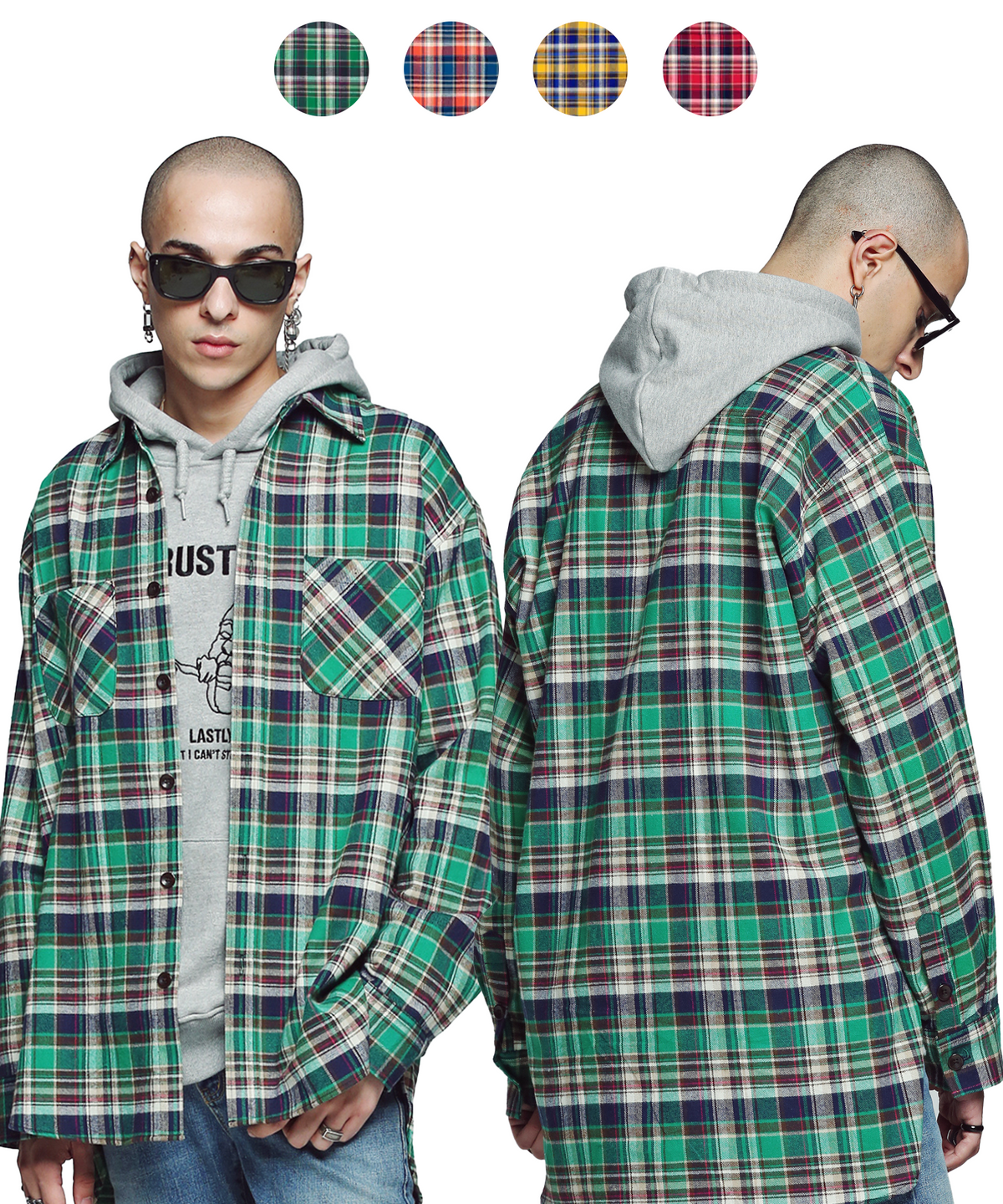 언더에어(UNDERAIR) [오버사이즈]Santa Maria check shirts (4 COLOR)