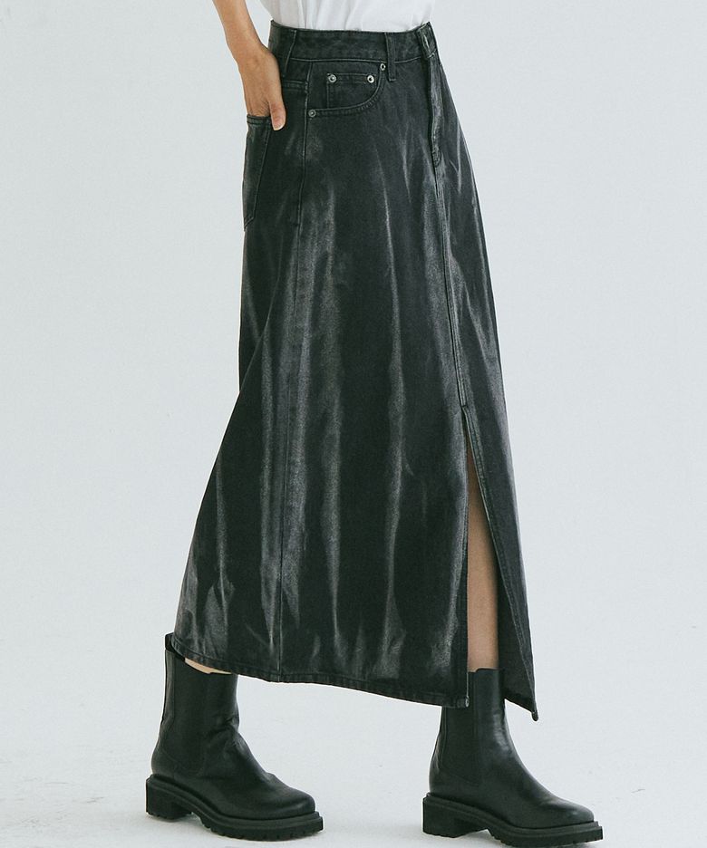 POINT BRUSH LONG SKIRT [BLACK]