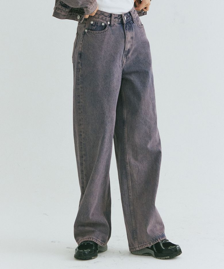 DYEING WIDE DENIM [PURPLE]