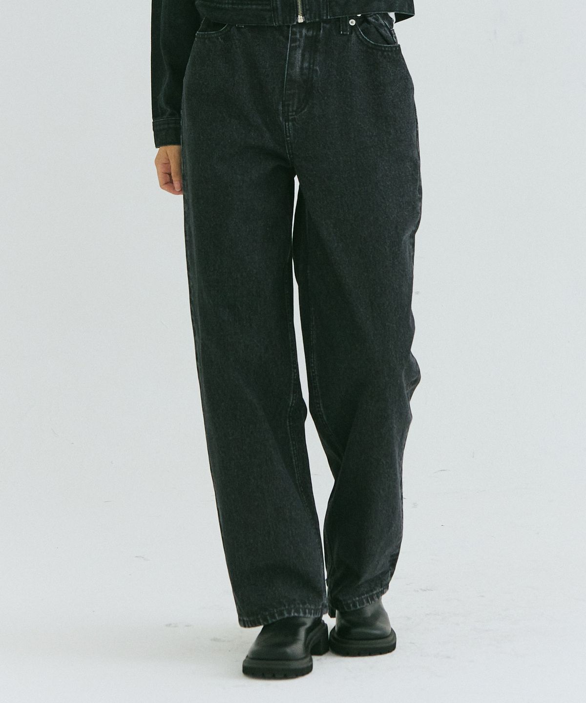 필드워커(FIELDWORKER) O.B DETAIL BIOSTONE WIDE DENIM [BLACK]