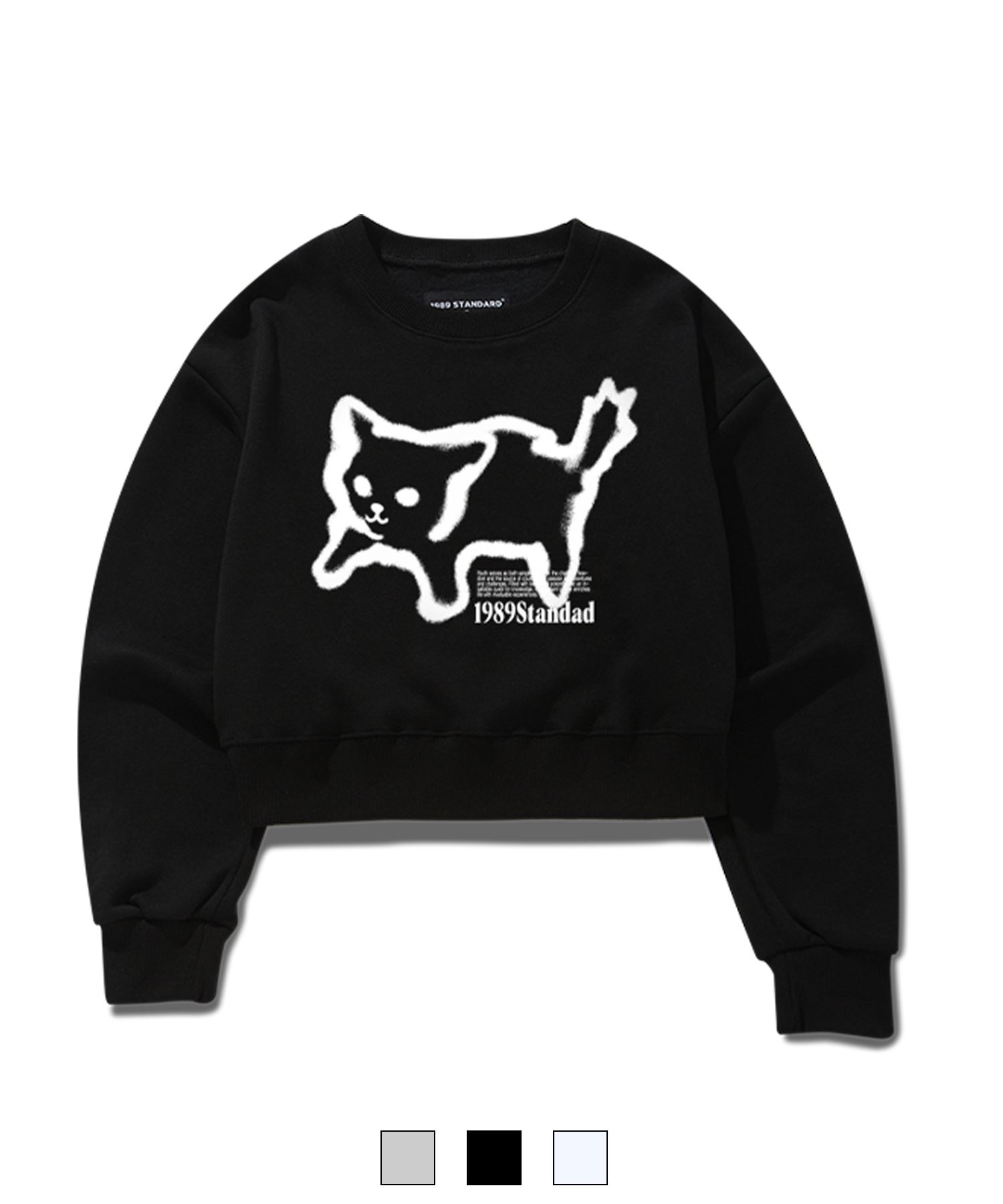 MUSINSA | 1989STANDARD BIG CAT Short Crop Sweatshirt (SCMSTD-0050)