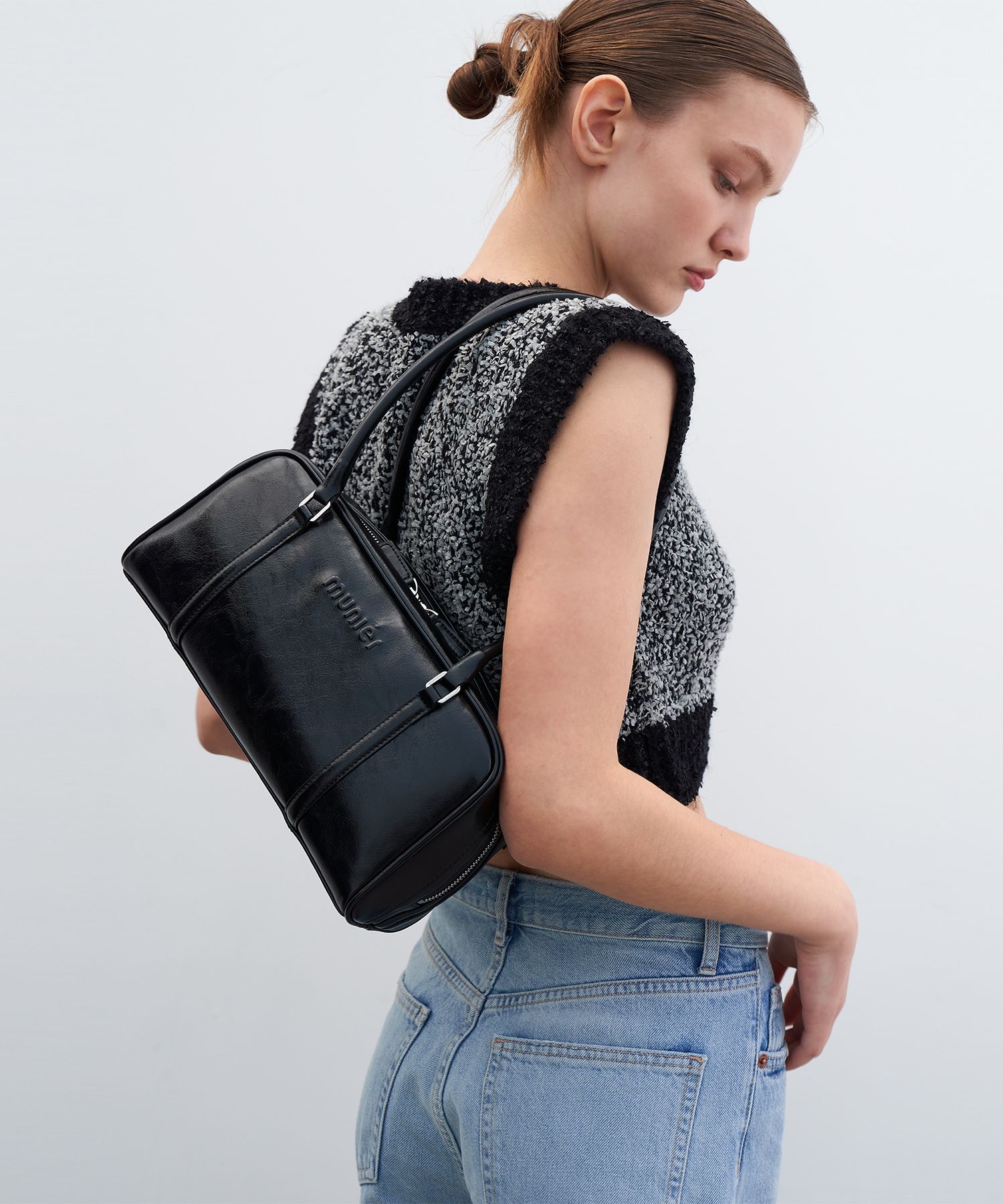 ★MUNIER★ LAYER SHOULDER BAG_2COLORS MUSINSA | MUNIER Layer Shoulder Bag Nylon - Black