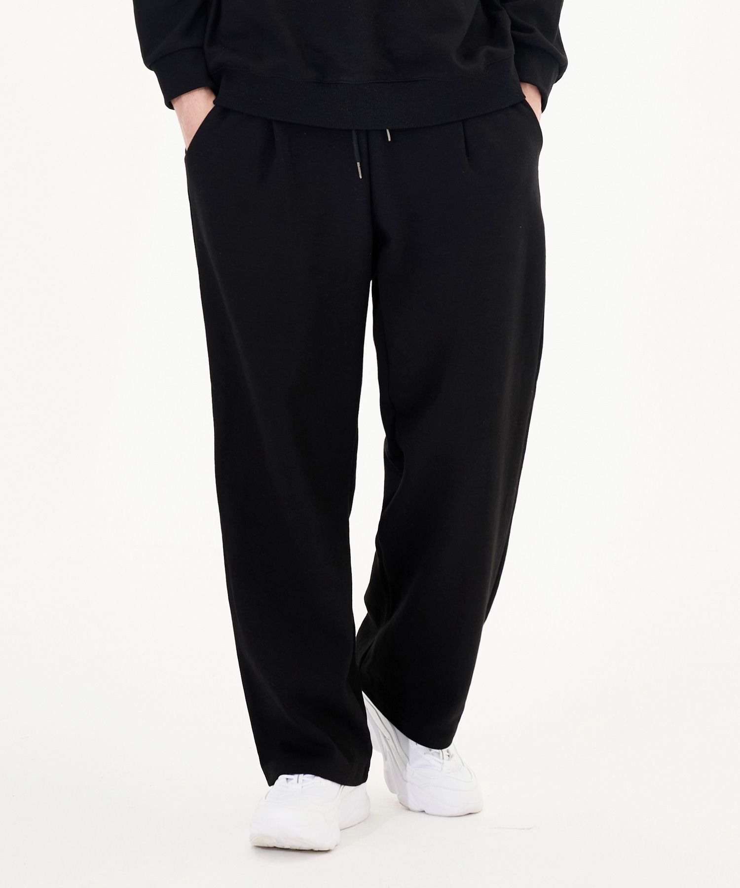 MUSINSA | MOZMOZ Muji One-Tuck Wide Training Pants Black