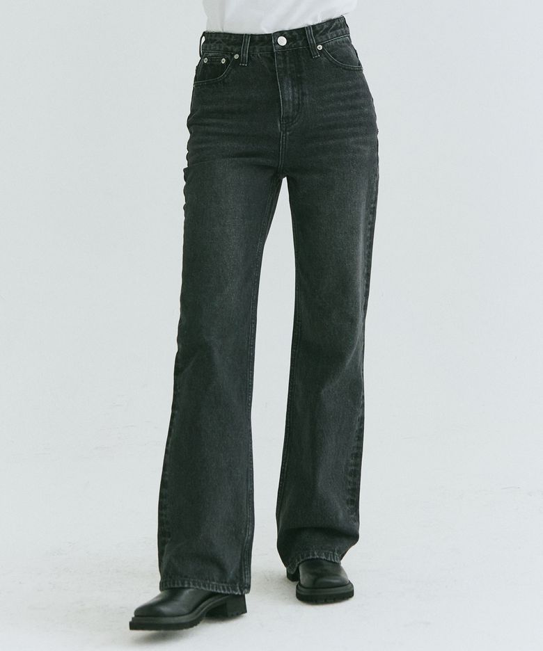 BIOSTONE SEMI BOOTCUT DENIM [BLACK]