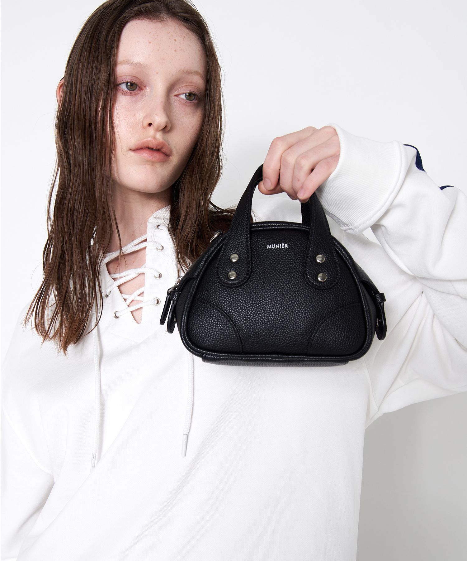 MUNIER★韓国★人気バッグブランド★MINI BOWLING BAG_3COLORS MUSINSA | MUNIER Mini Bowling Bag - Black