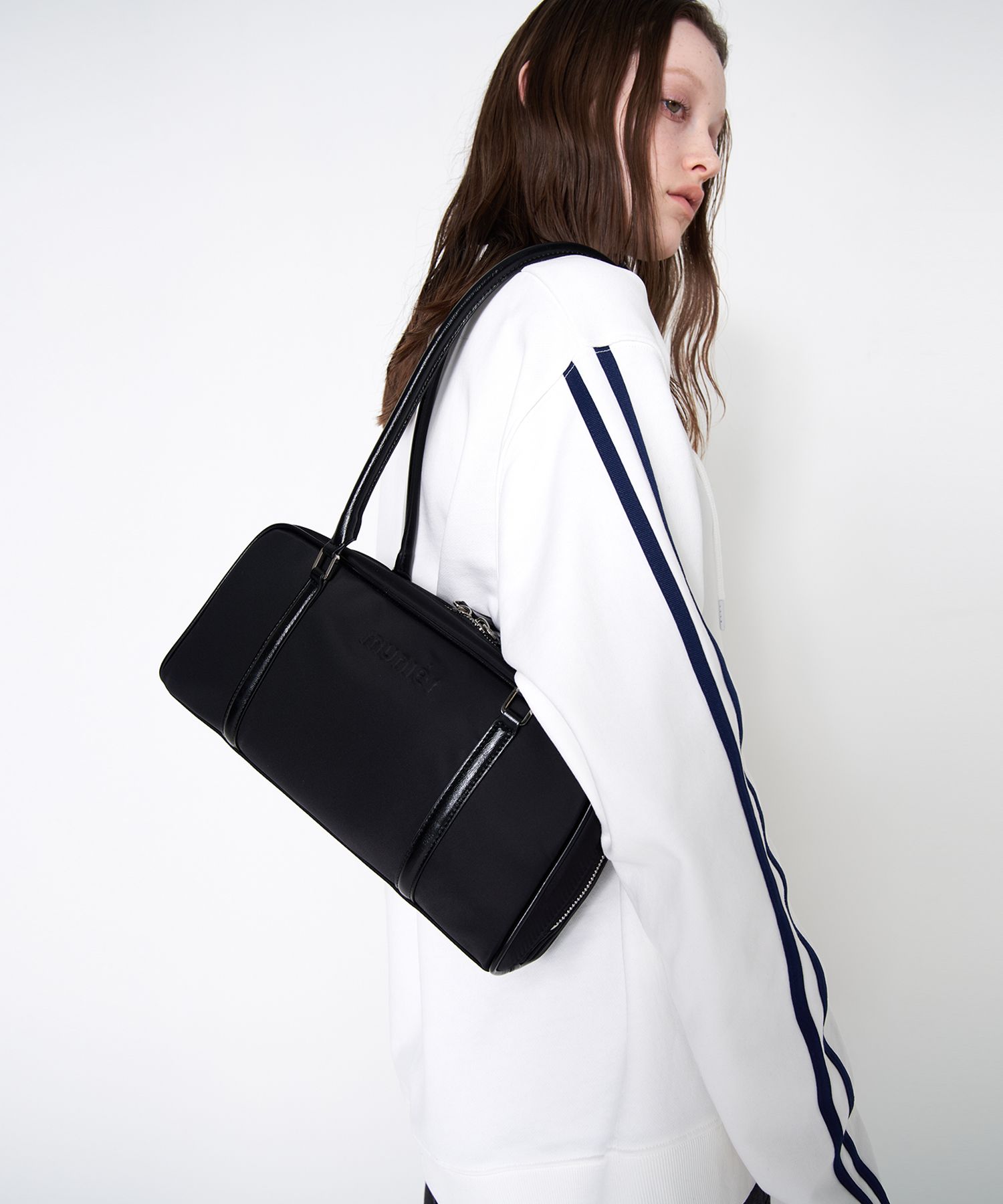 ★MUNIER★ LAYER SHOULDER BAG_2COLORS MUSINSA | MUNIER Layer Shoulder Bag Nylon - Black