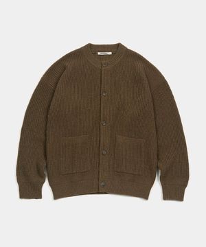 오버사이즈 울 니트 가디건 (BROWN)
