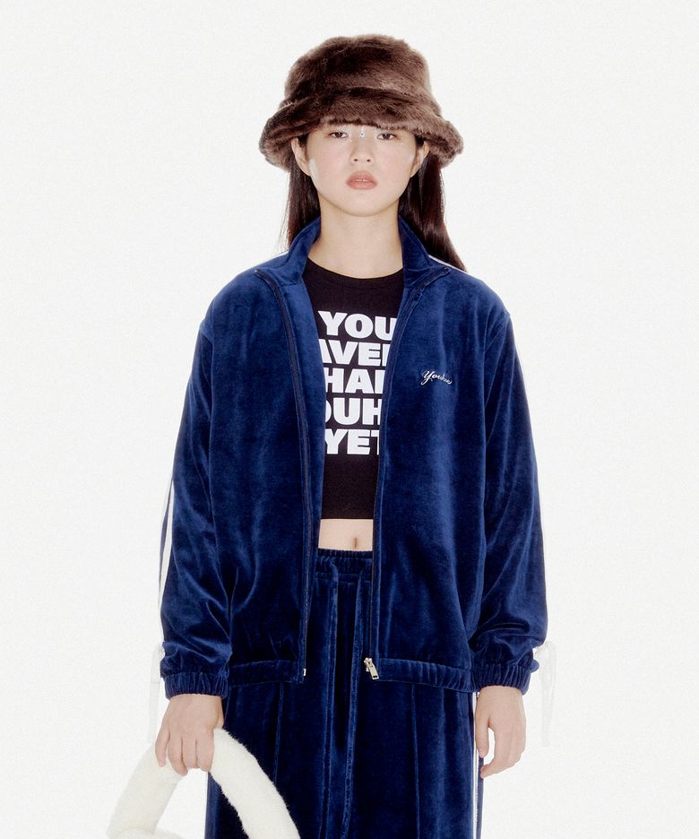 VELOUR TRACK TOP NAVY