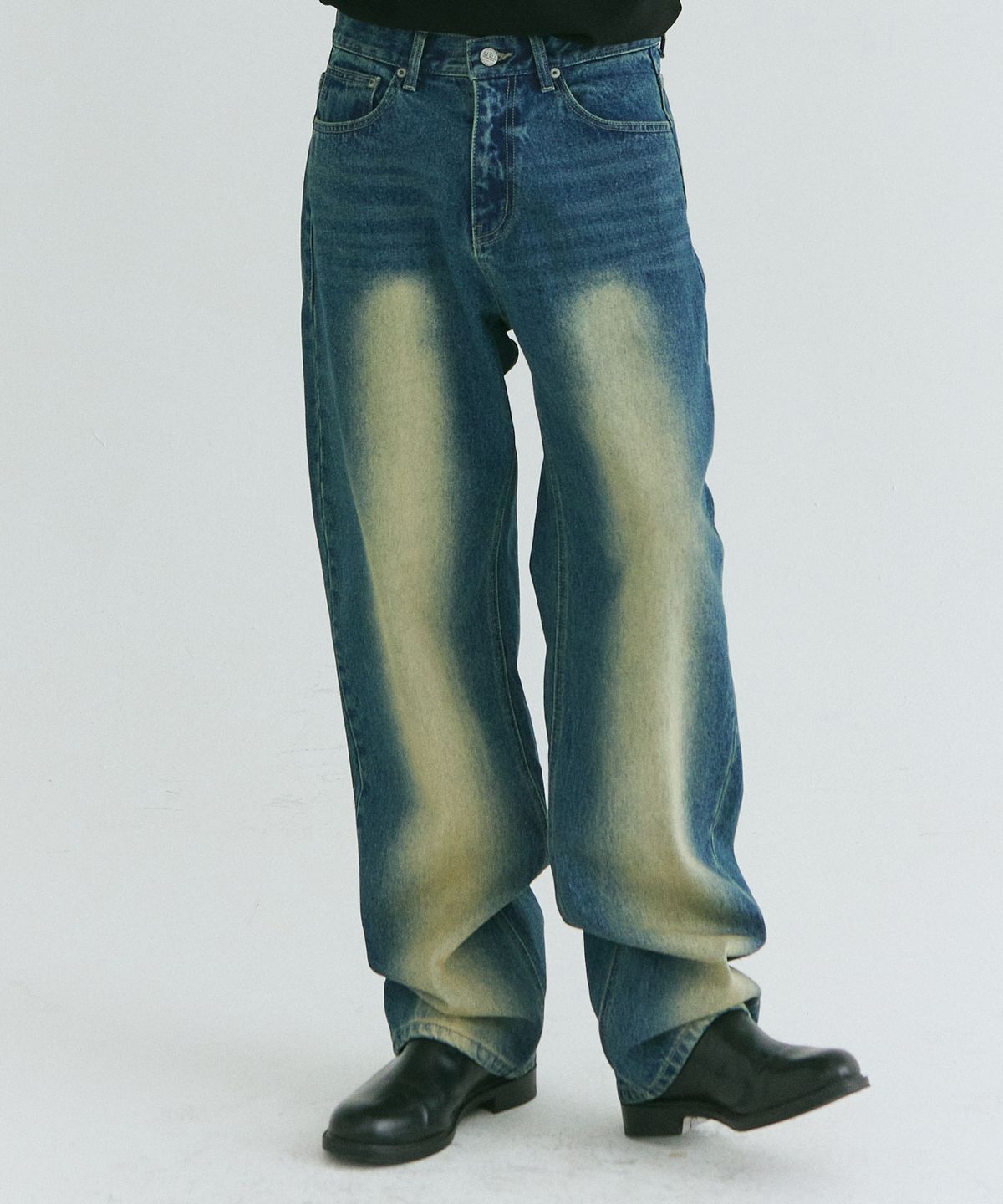 필드워커(FIELDWORKER) MAXIMUM BRUSH WIDE DENIM [BLUE]