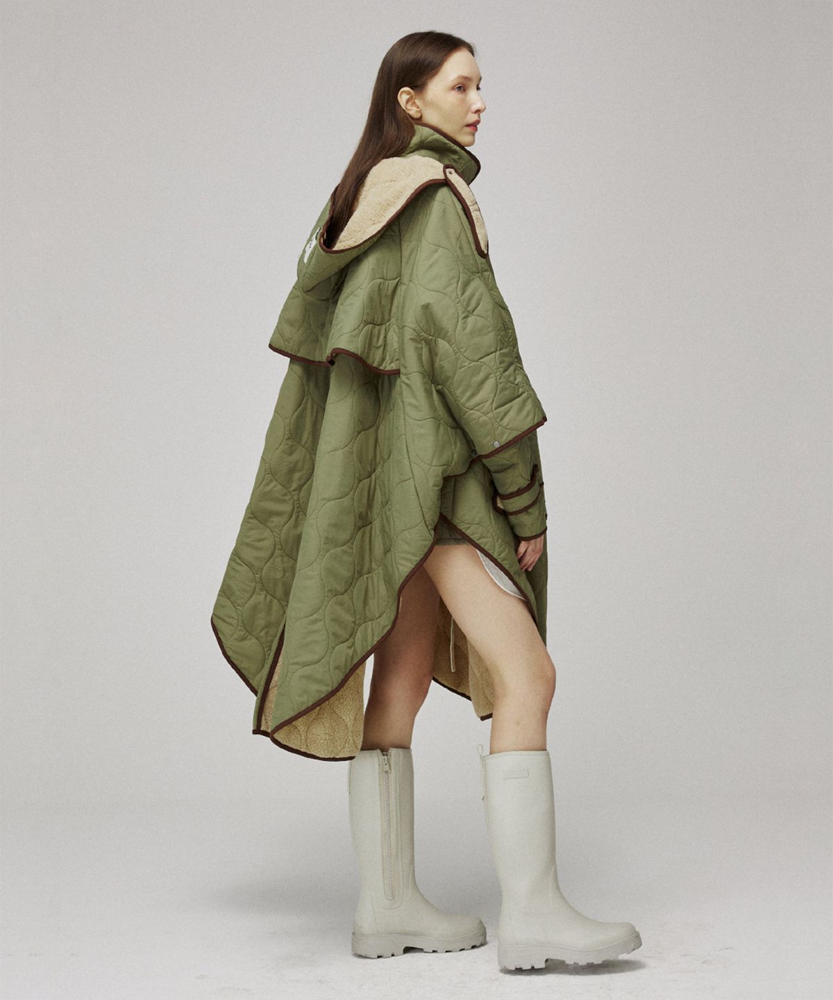 므아므(MMAM) Quilting cape hooded coat