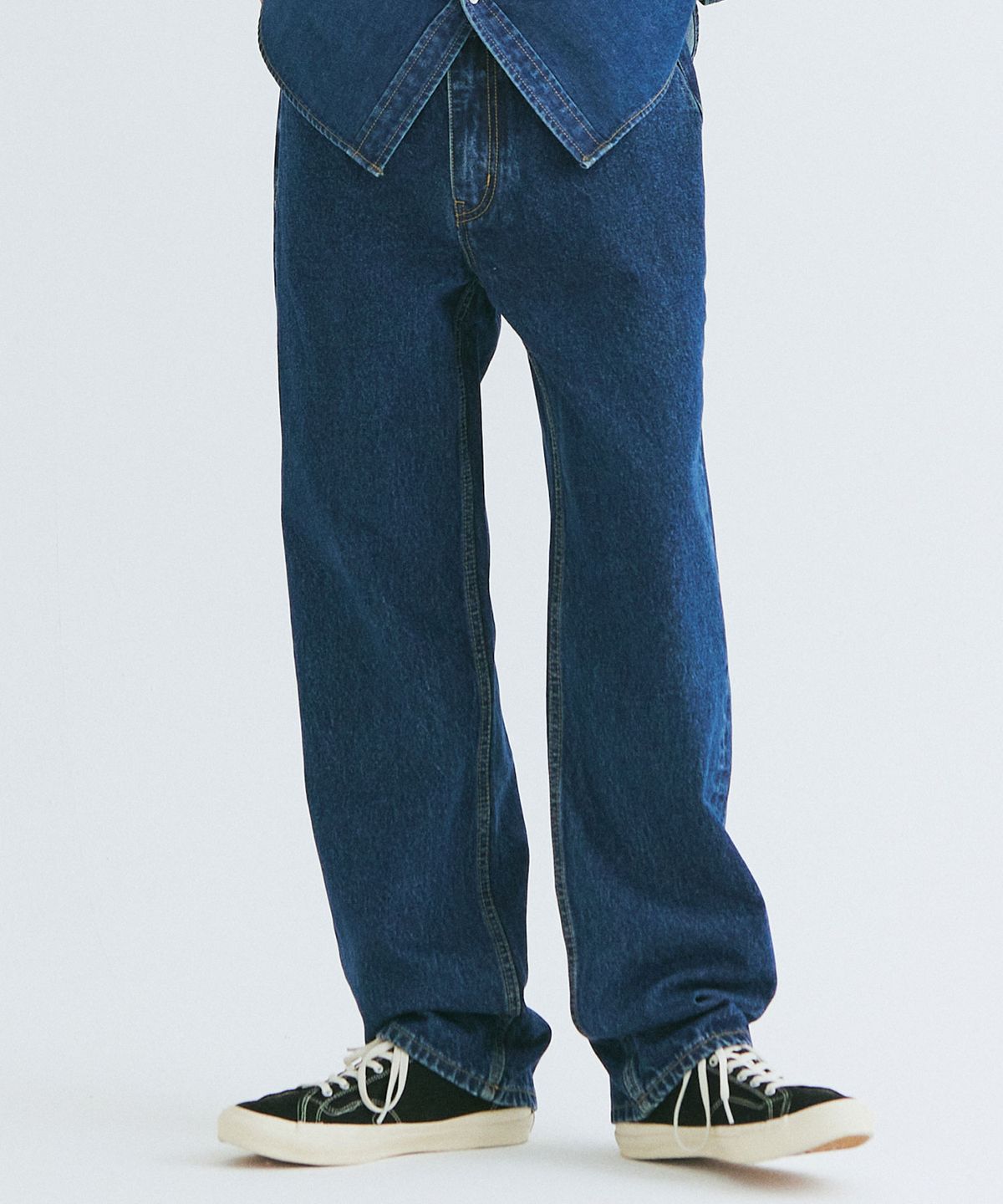 필드워커(FIELDWORKER) ALL BRUSH SEMI WIDE DENIM [BLUE]