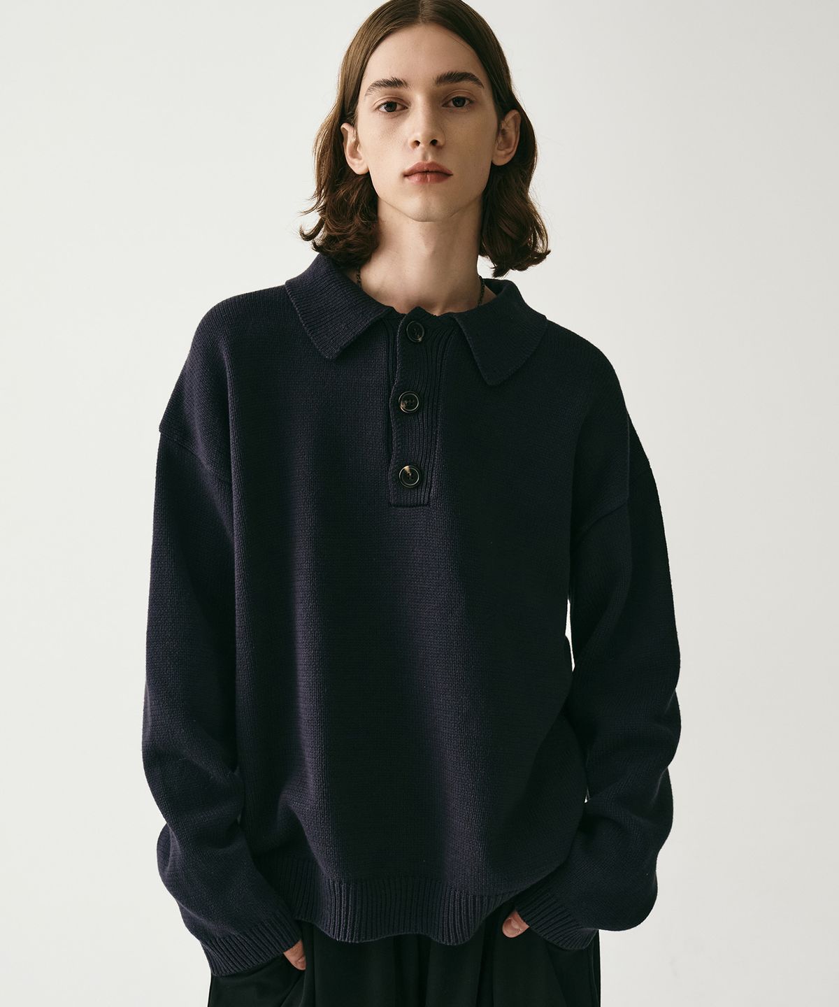 어반드레스(AVANDRESS) Kamen Collar Knit CHARCOAL