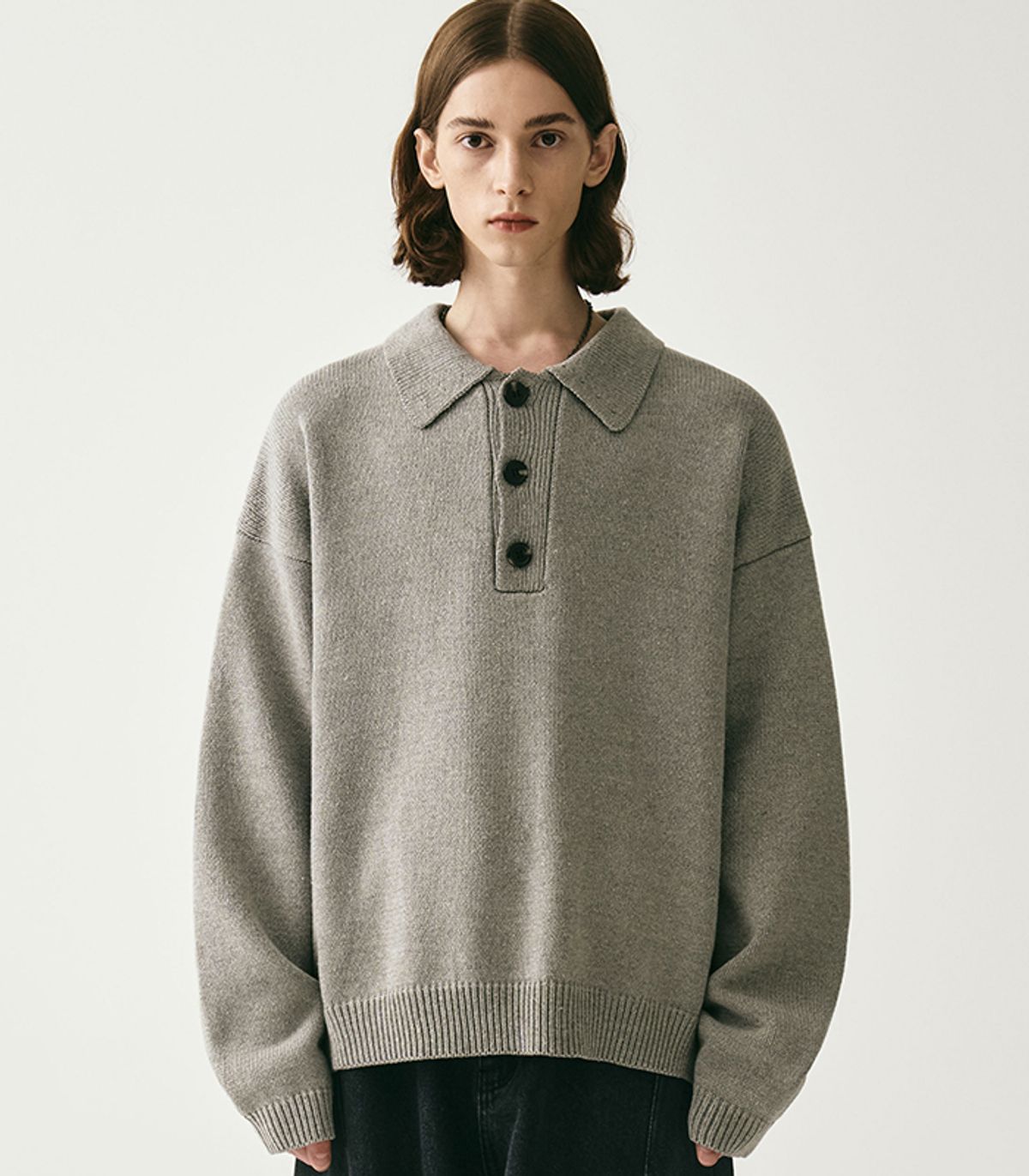 어반드레스(AVANDRESS) Kamen Collar Knit MELANGE