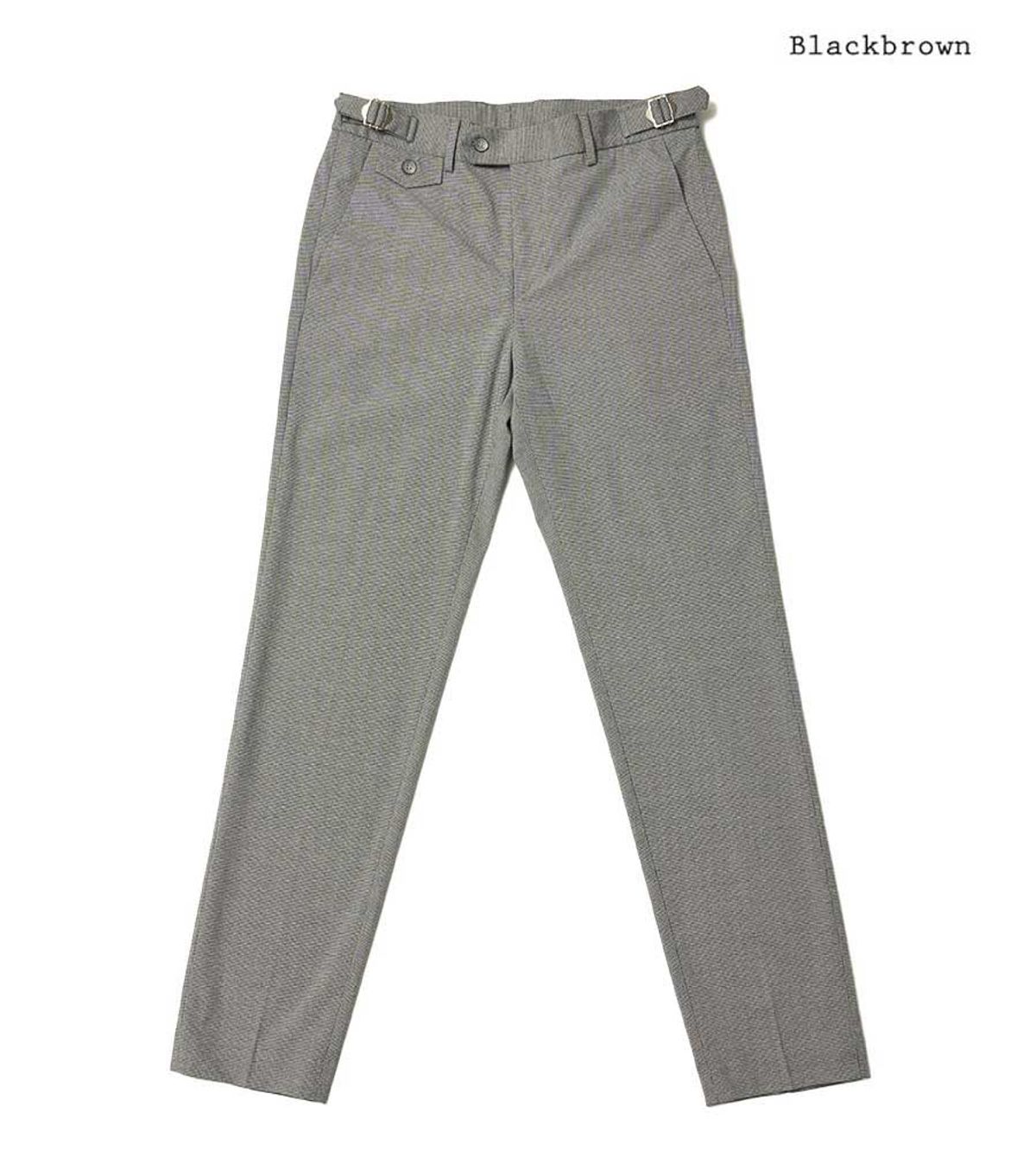 블랙브라운(BLACKBROWN) 사이드 어드저스트 하운드투스 체크 팬츠 [LIGHT GRAY]