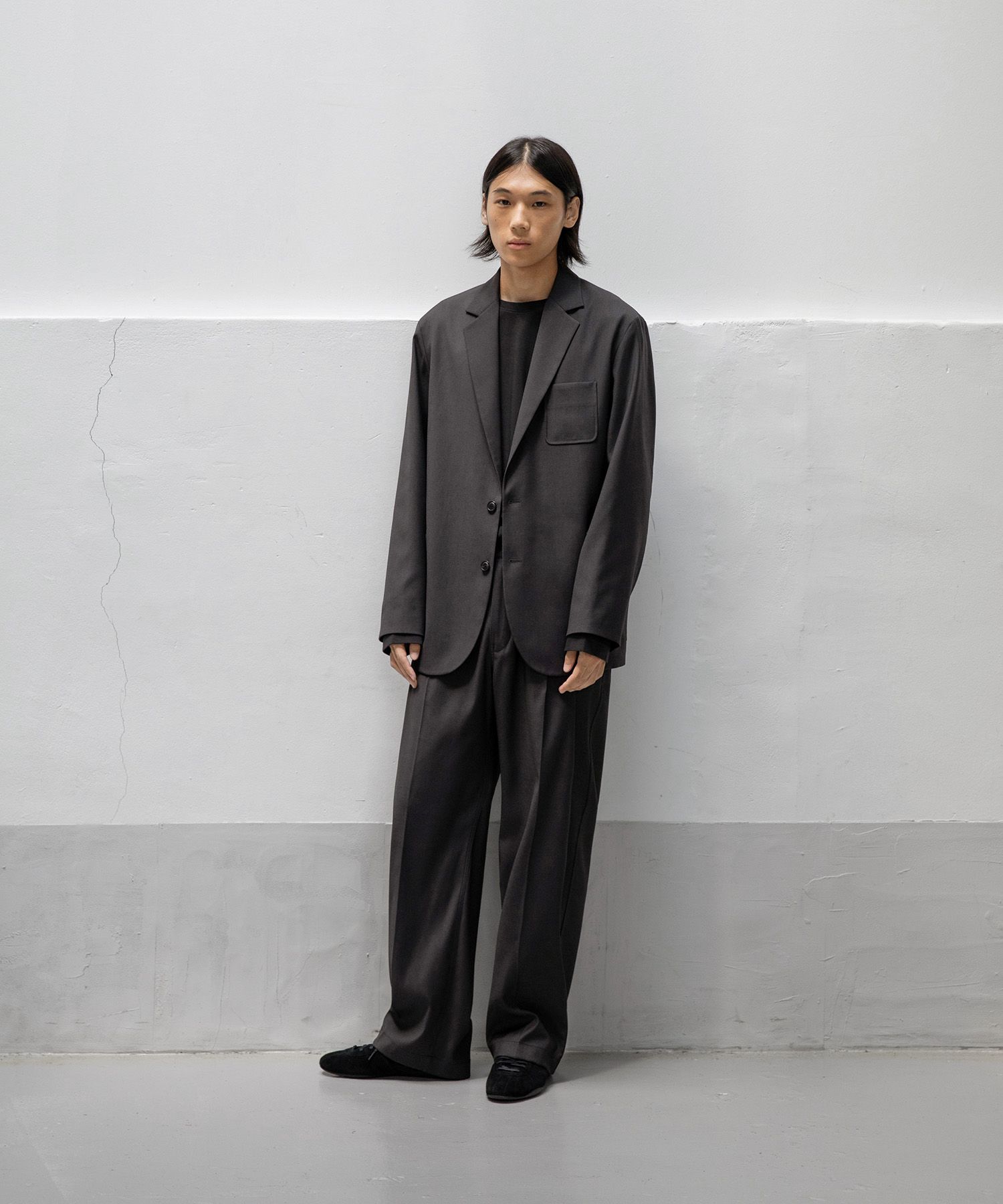 MUSINSA公式 | ANOTHER OFFICE [AW] Santiago Slacks (Charcoal)