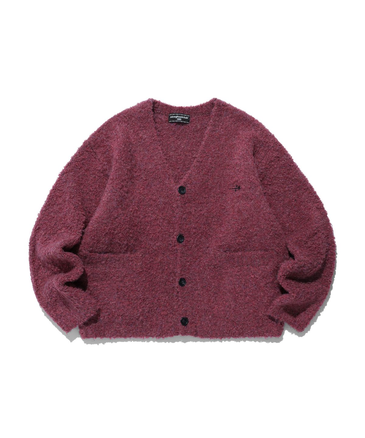 나이스고스트클럽(NICEGHOSTCLUB) BOUCLE 3STARS LOGO CARDIGAN_PINK(NG2DFUK684A)