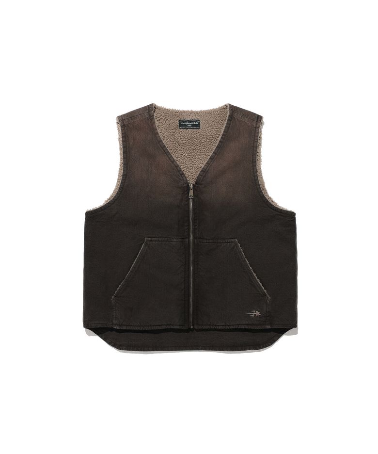 COTTON WASHED VEST_BROWN(NG2DFUB990A)