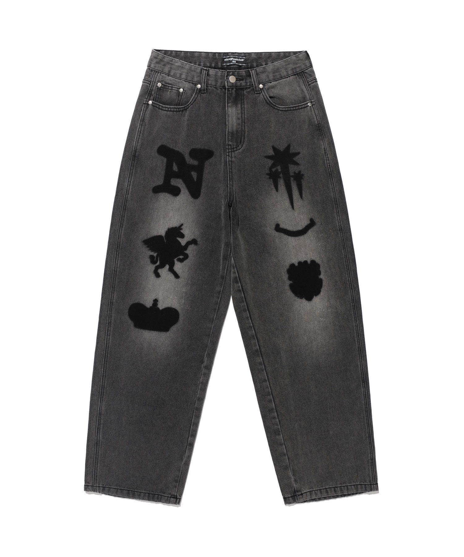 MUSINSA公式 | NICE GHOST CLUB BIG WIDE WASHED EMBLEM