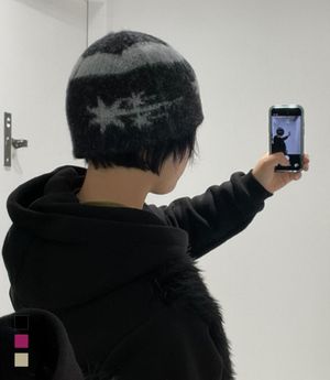 STRIPE 3STAR LOGO MOHAIR BEANIE_3colors(NG2EFUAB20A)