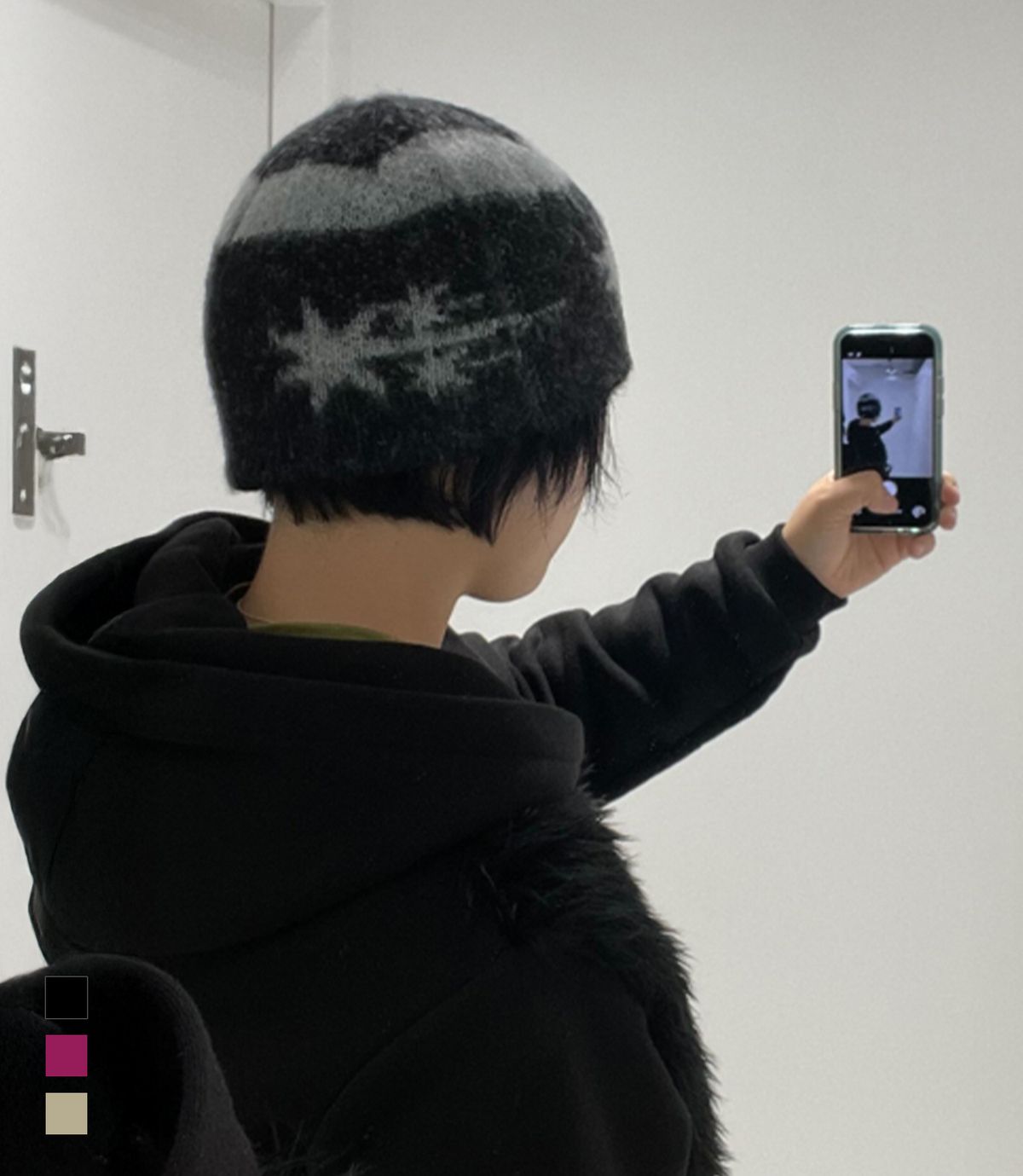 나이스고스트클럽(NICEGHOSTCLUB) STRIPE 3STAR LOGO MOHAIR BEANIE_3colors(NG2EFUAB20A)