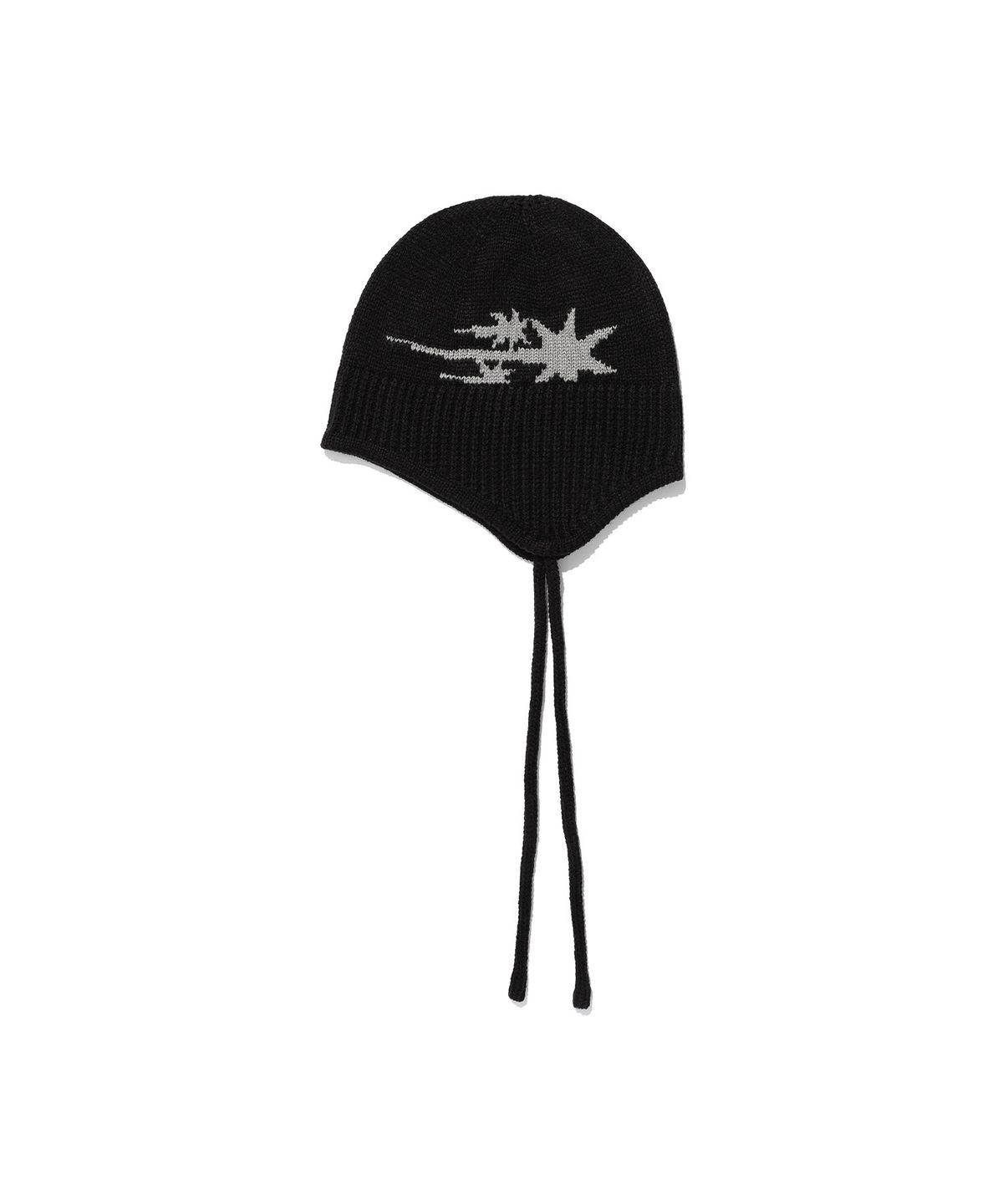 나이스고스트클럽(NICEGHOSTCLUB) 3STARS LOGO EARCAP BEANIE_BLACK(NG2EFUAB21A)