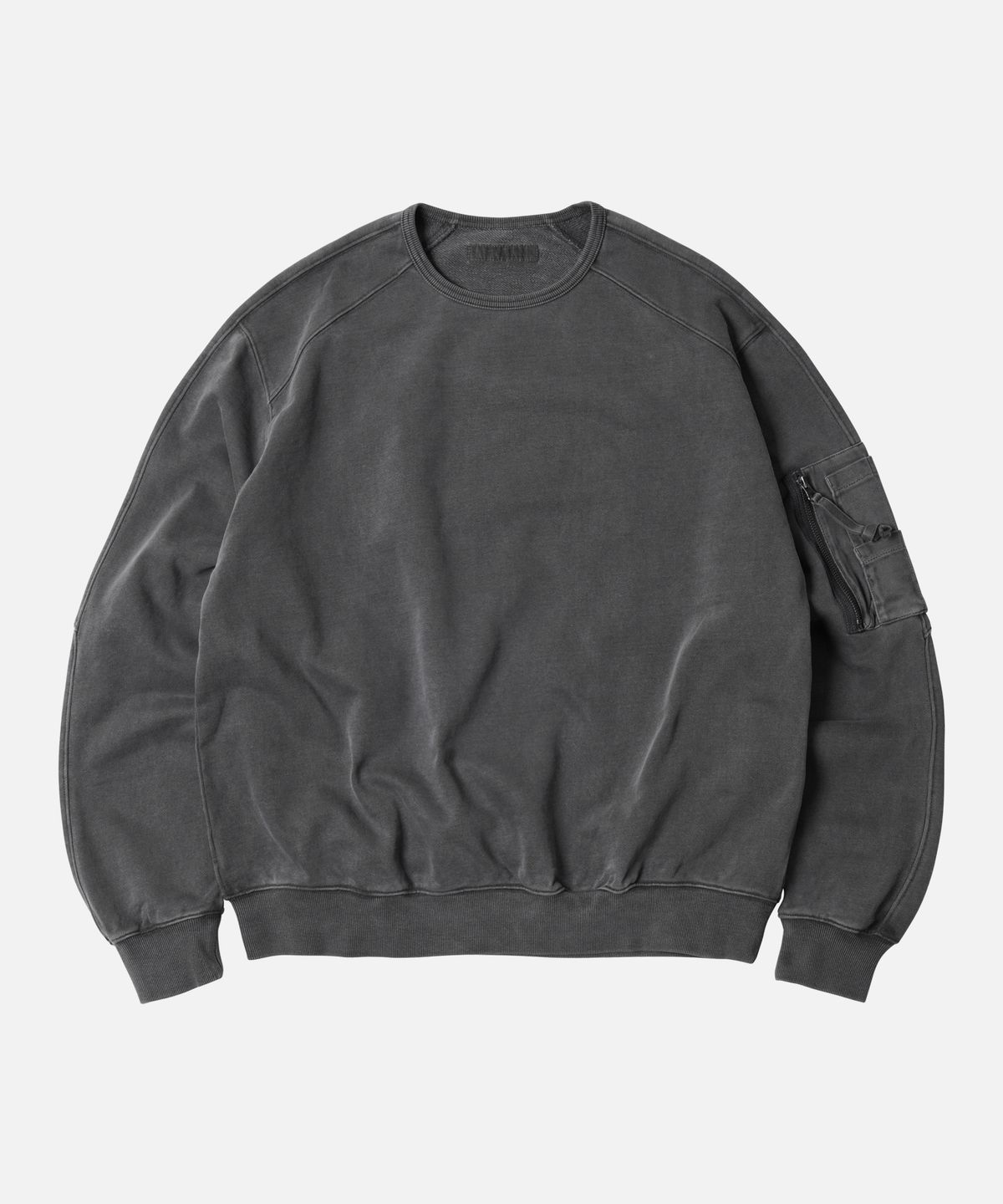 프리즘웍스(FRIZMWORKS) PIGMENT DYEING MIL SWEATSHIRT _ CHARCOAL