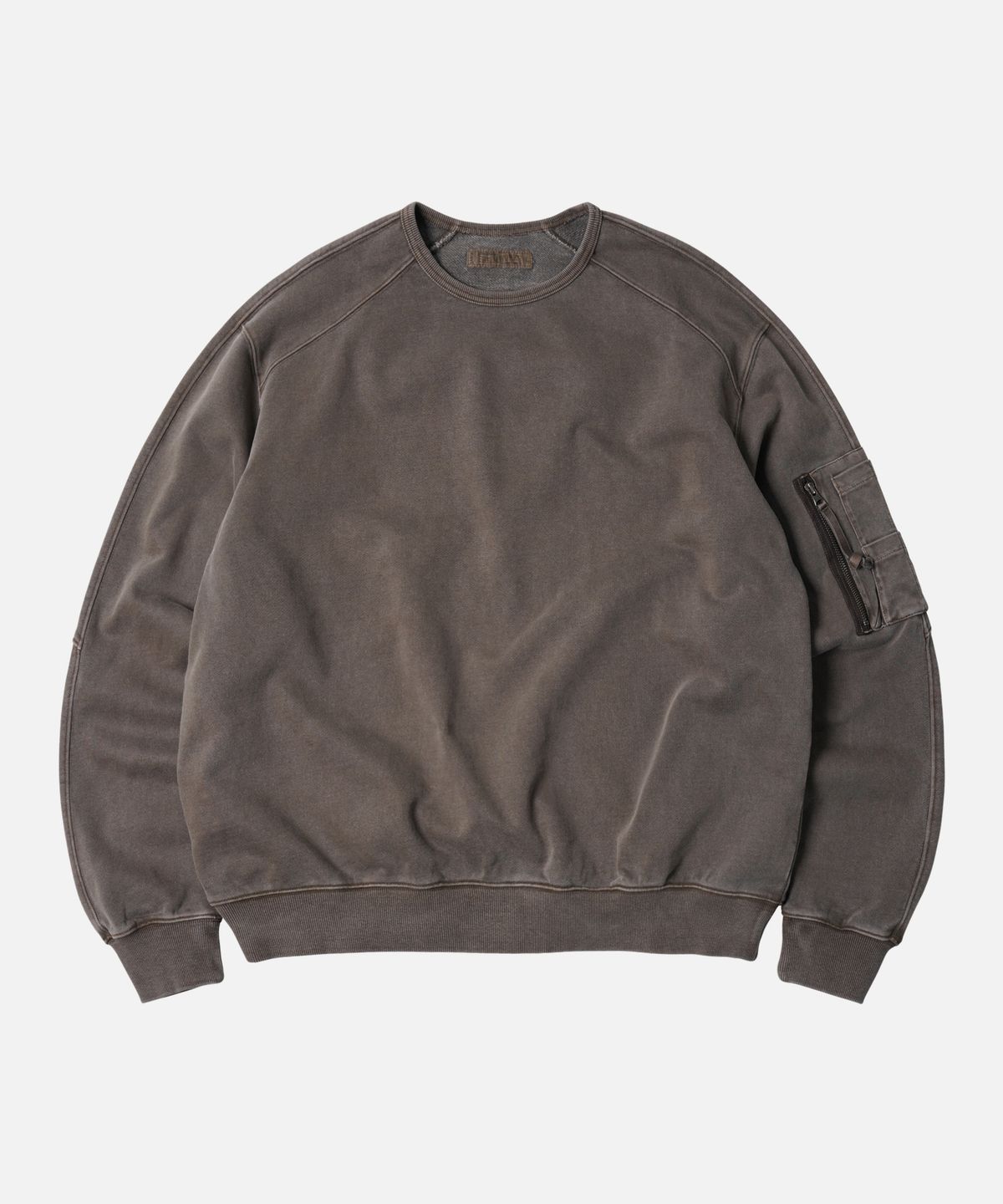 프리즘웍스(FRIZMWORKS) PIGMENT DYEING MIL SWEATSHIRT _ BROWN