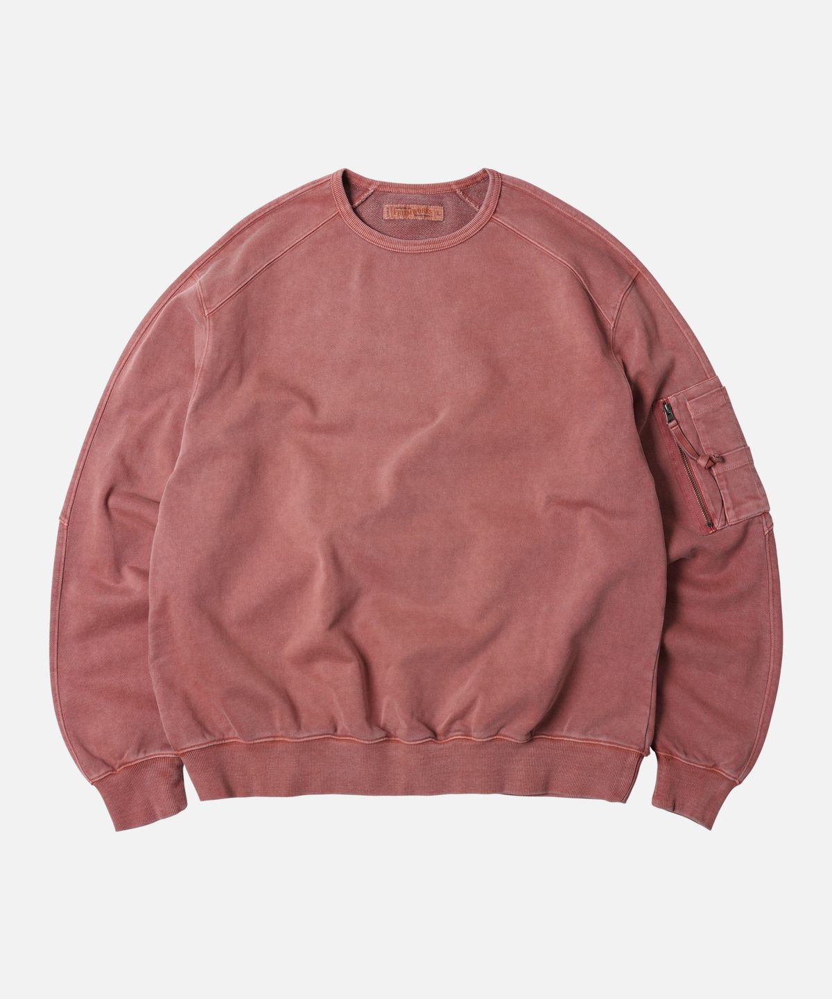 프리즘웍스(FRIZMWORKS) PIGMENT DYEING MIL SWEATSHIRT _ PINK