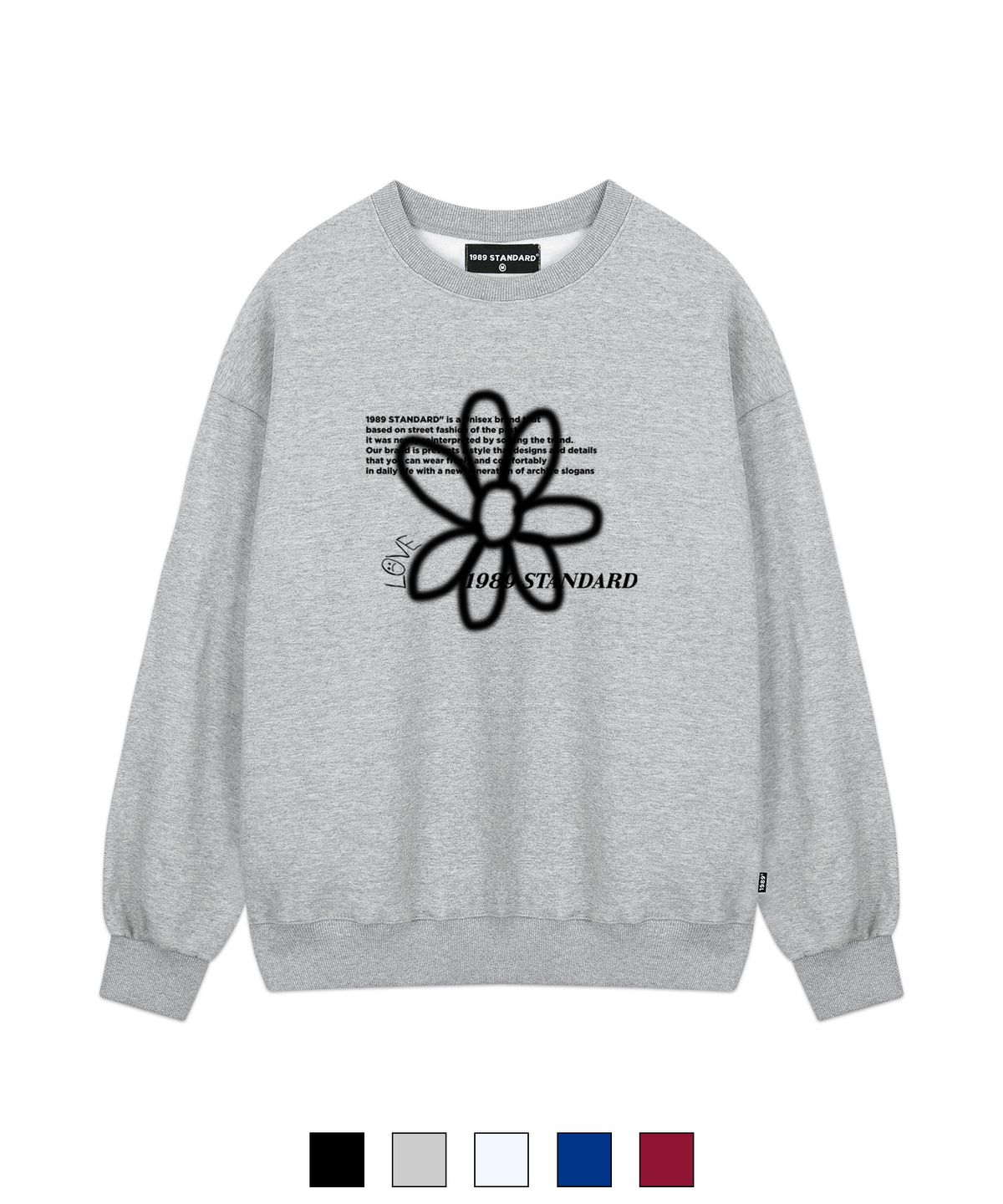1989스탠다드(1989STANDARD) BW FLOWER 맨투맨(STMSTD-0034)