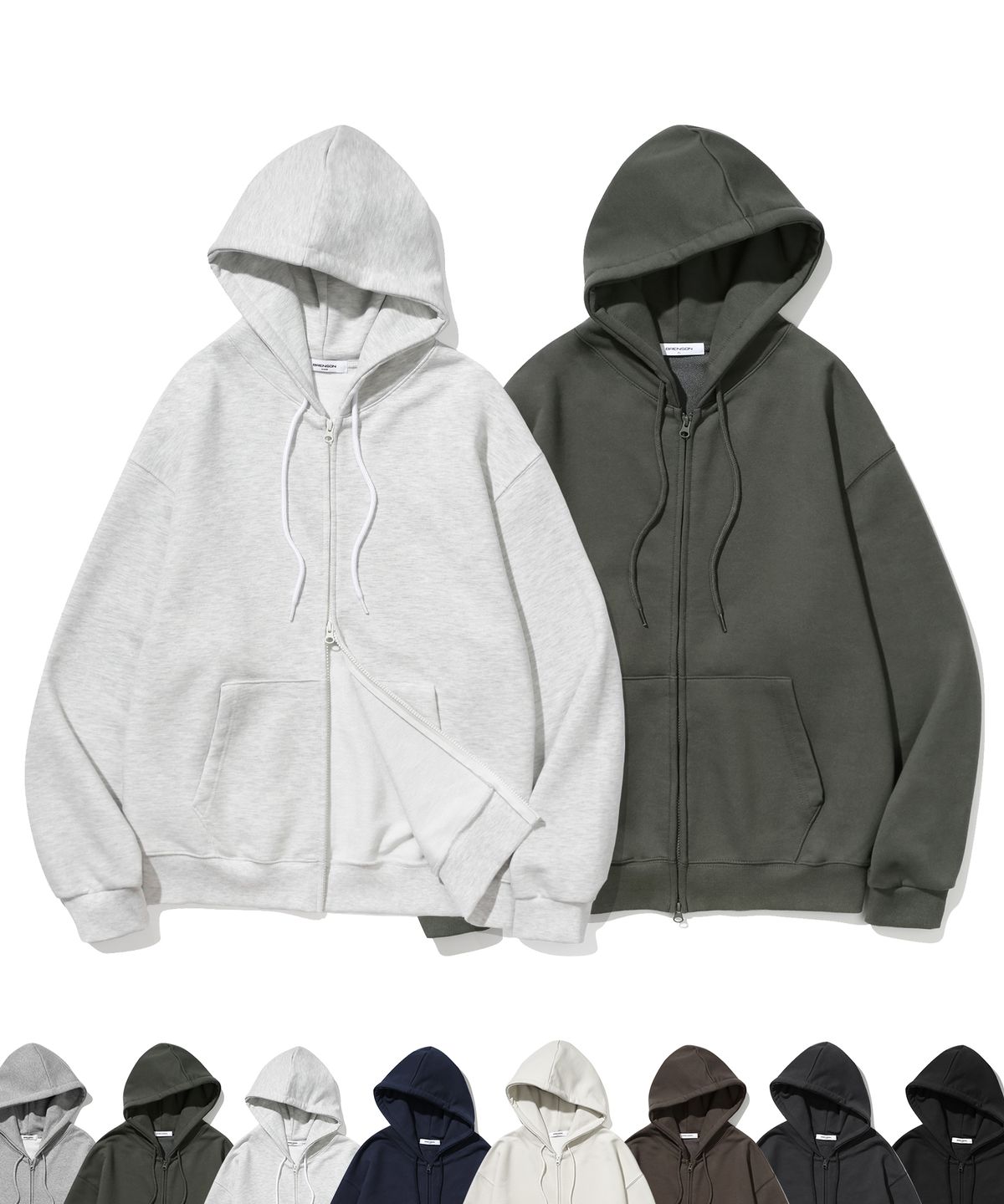 브렌슨(BRENSON) 코어드 루즈핏 2Way 후드집업 ( 8Color )