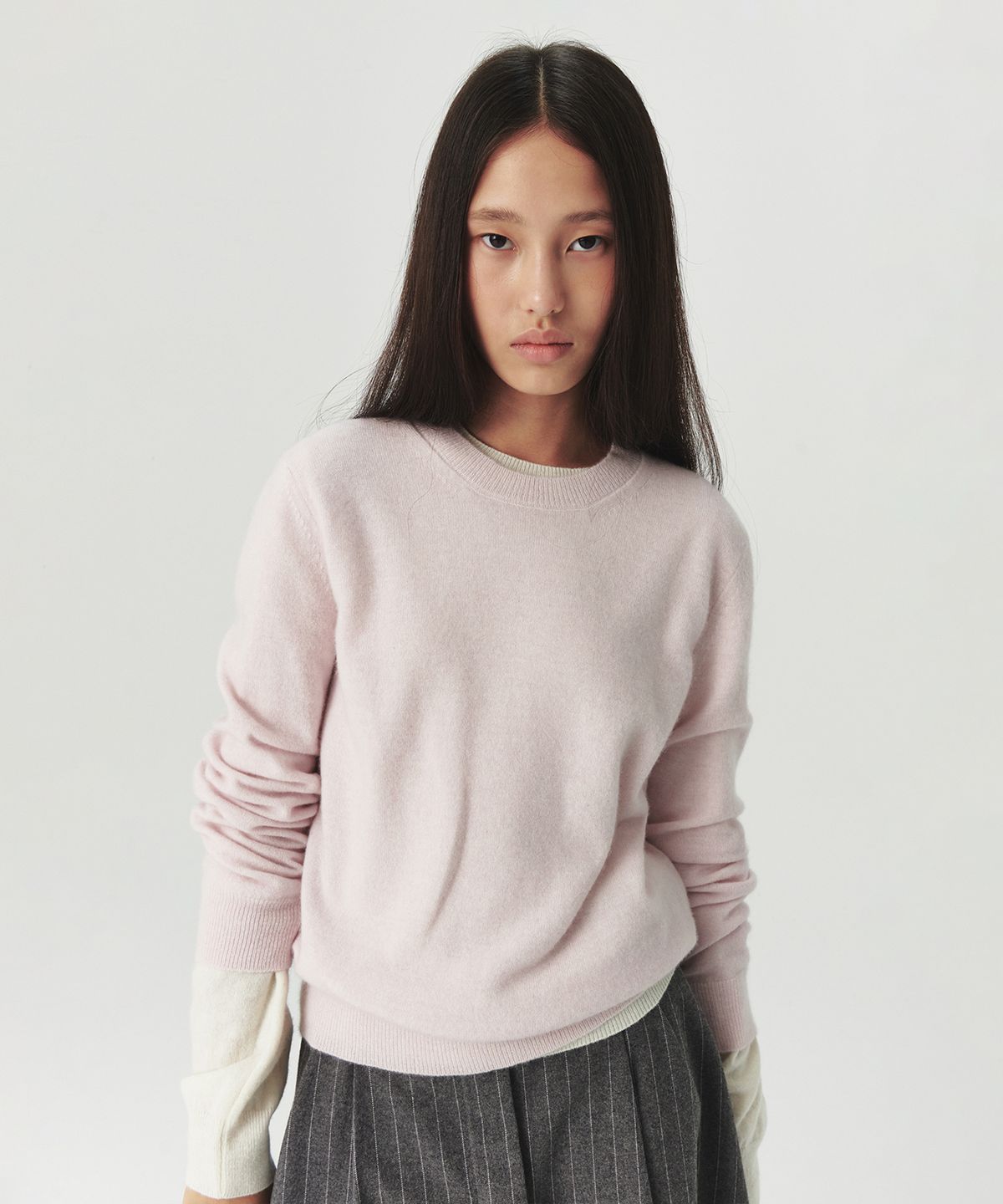 르바(LEVAR) Essential Wool Round Knit - Soft Pink