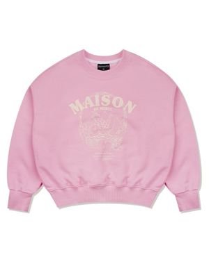 우먼즈 크롭 후르츠 기프트 헤비테리 맨투맨 핑크(FCD3TS704W)