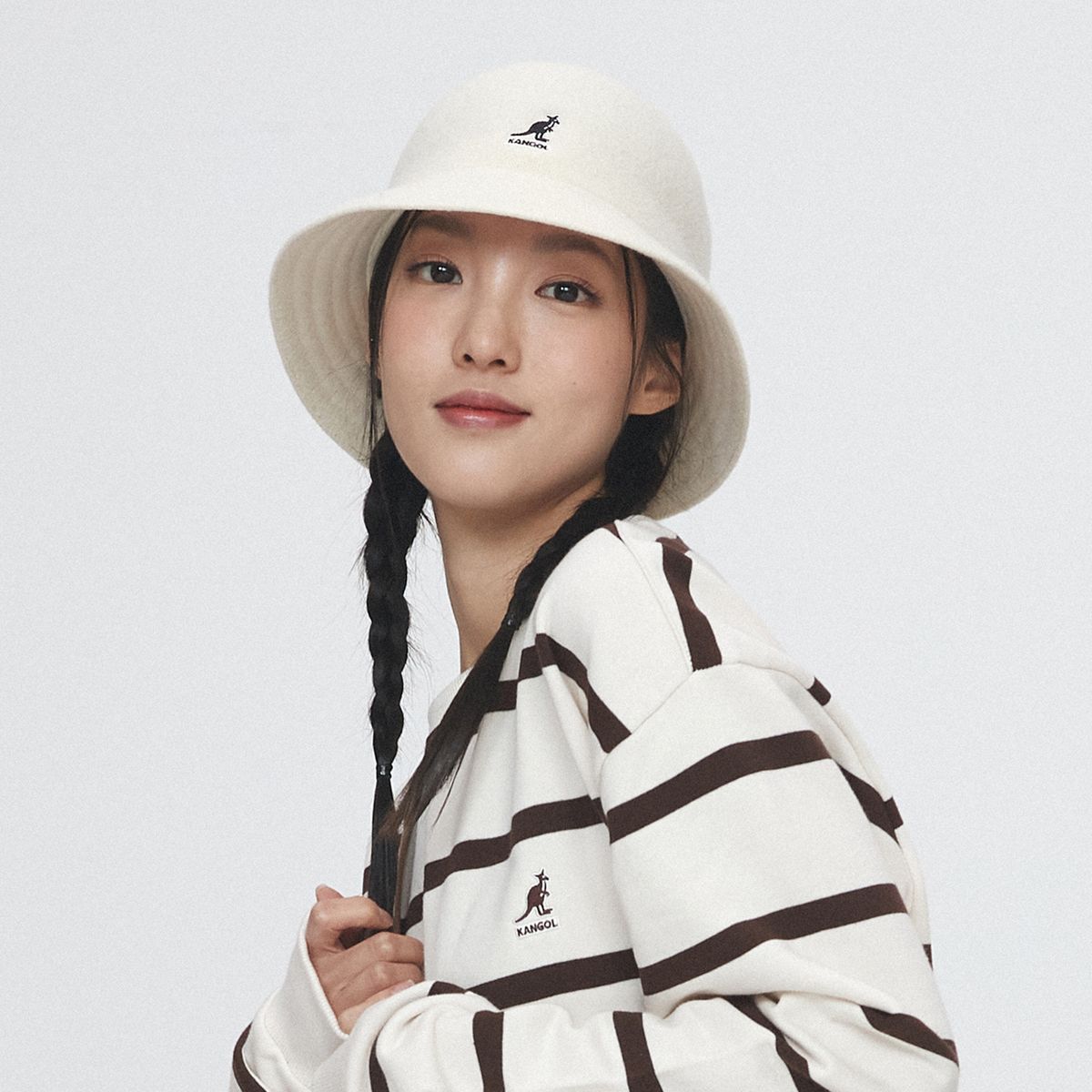 캉골(KANGOL) 울 캐주얼 3451 화이트