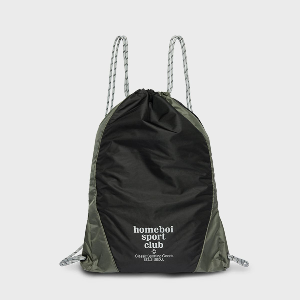 홈보이스포츠클럽(HOMEBOI SPORT CLUB) Sport GymSack(짐색) - 그레이카키