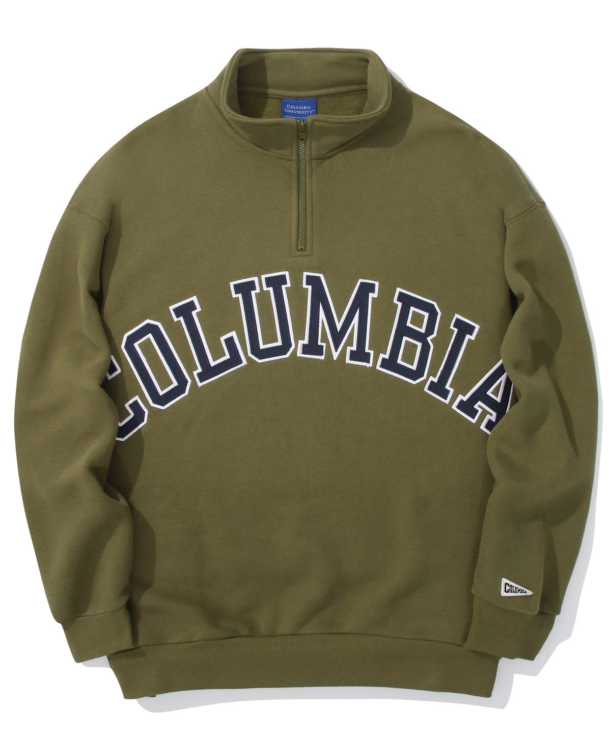 컬럼비아 유니버시티(COLUMBIA UNIVERSITY) COLUMBIA ARCH OVER-FIT FLEECE HALF ZU SWEATSHIRTS 카키브라운